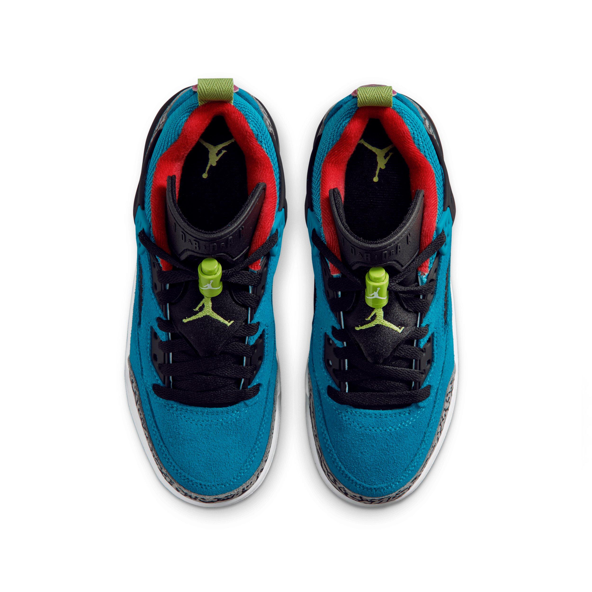 Jordan Spizike Low "Neo Turquoise/Light Crimson/Cosmic Fuchsia/Vivid Green" Grade School Boys' Shoe - TURQUOISE/LT CRIMSON/FUCHSIA/GREEN Thumbnail View 4