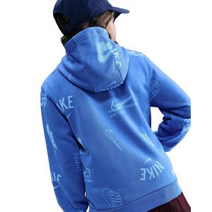 Nike Big Kids' Sportswear Club French Terry Hoodie - Blue/White - BLUE/WHITE