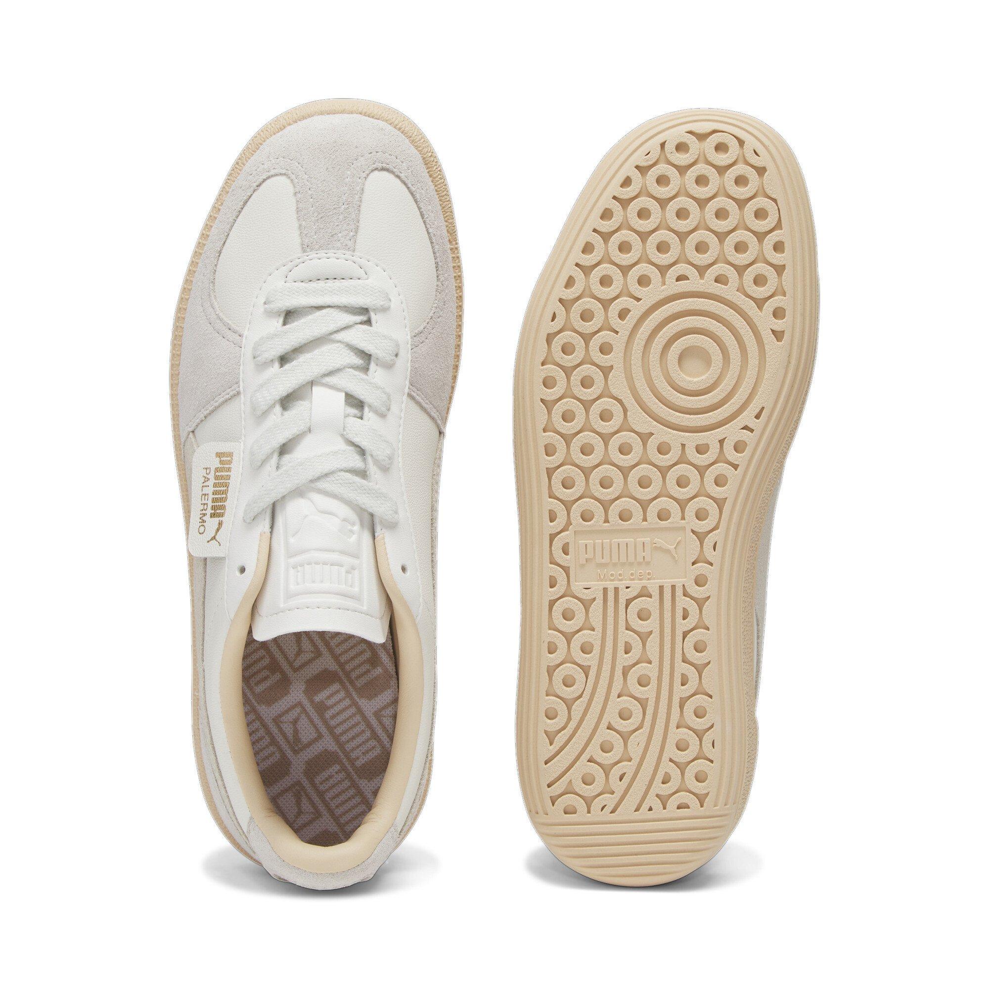 PUMA Palermo Leather "Warm White/Alpine Snow/Cashew" Women's Shoe - WHITE/SNOW/CASHEW Thumbnail View 3