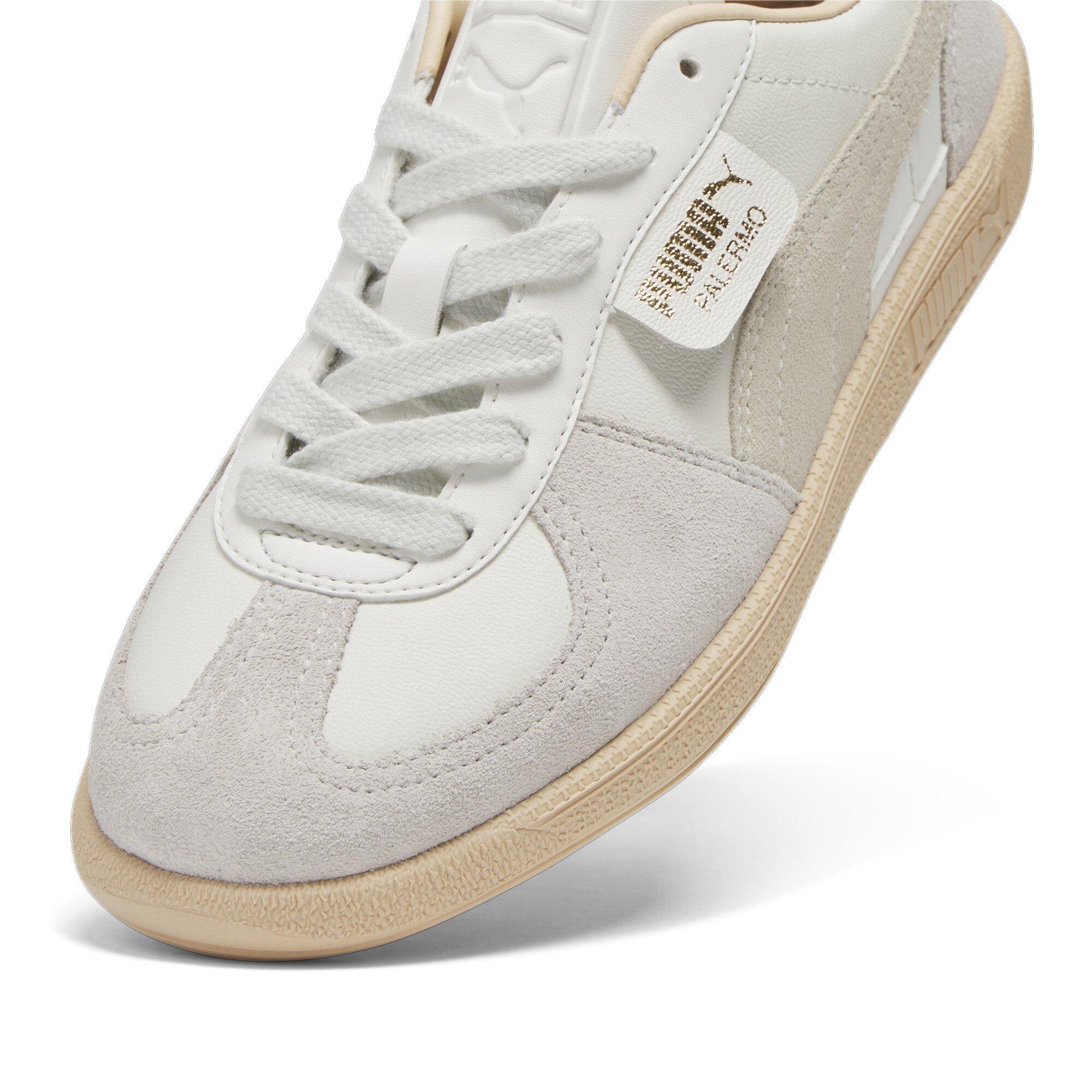 PUMA Palermo Leather "Warm White/Alpine Snow/Cashew" Women's Shoe - WHITE/SNOW/CASHEW Thumbnail View 4
