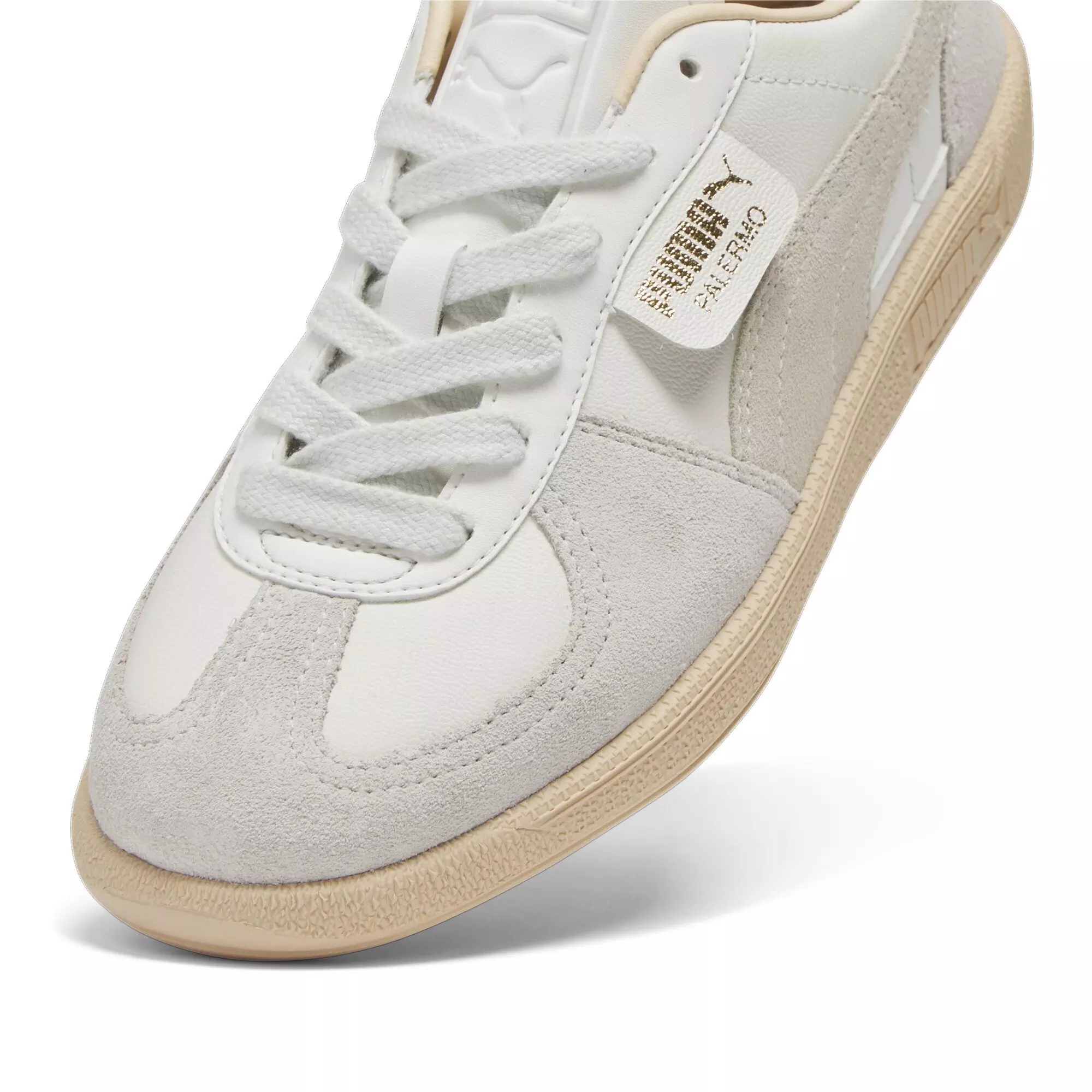 PUMA Palermo Leather "Warm White/Alpine Snow/Cashew" Women's Shoe - WHITE/SNOW/CASHEW