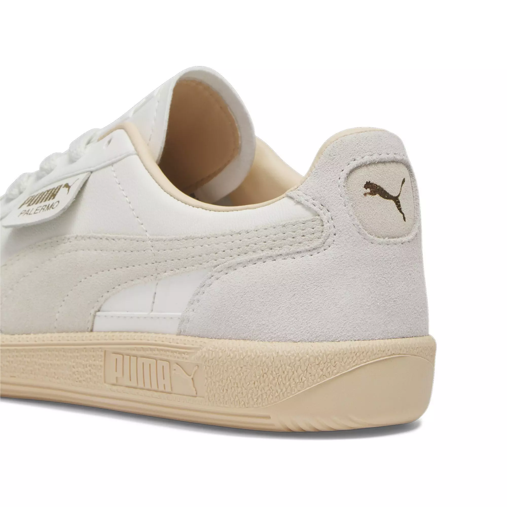 PUMA Palermo Leather "Warm White/Alpine Snow/Cashew" Women's Shoe - WHITE/SNOW/CASHEW