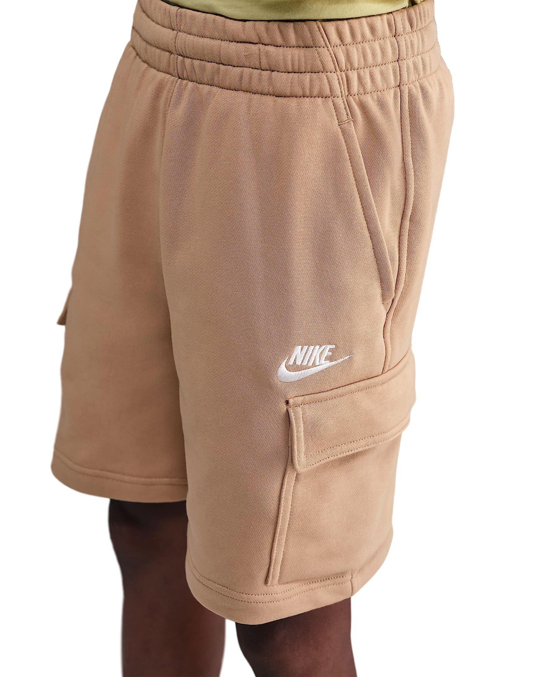 Nike Sportswear Club French Terry Big Kids' Brown Cargo Shorts