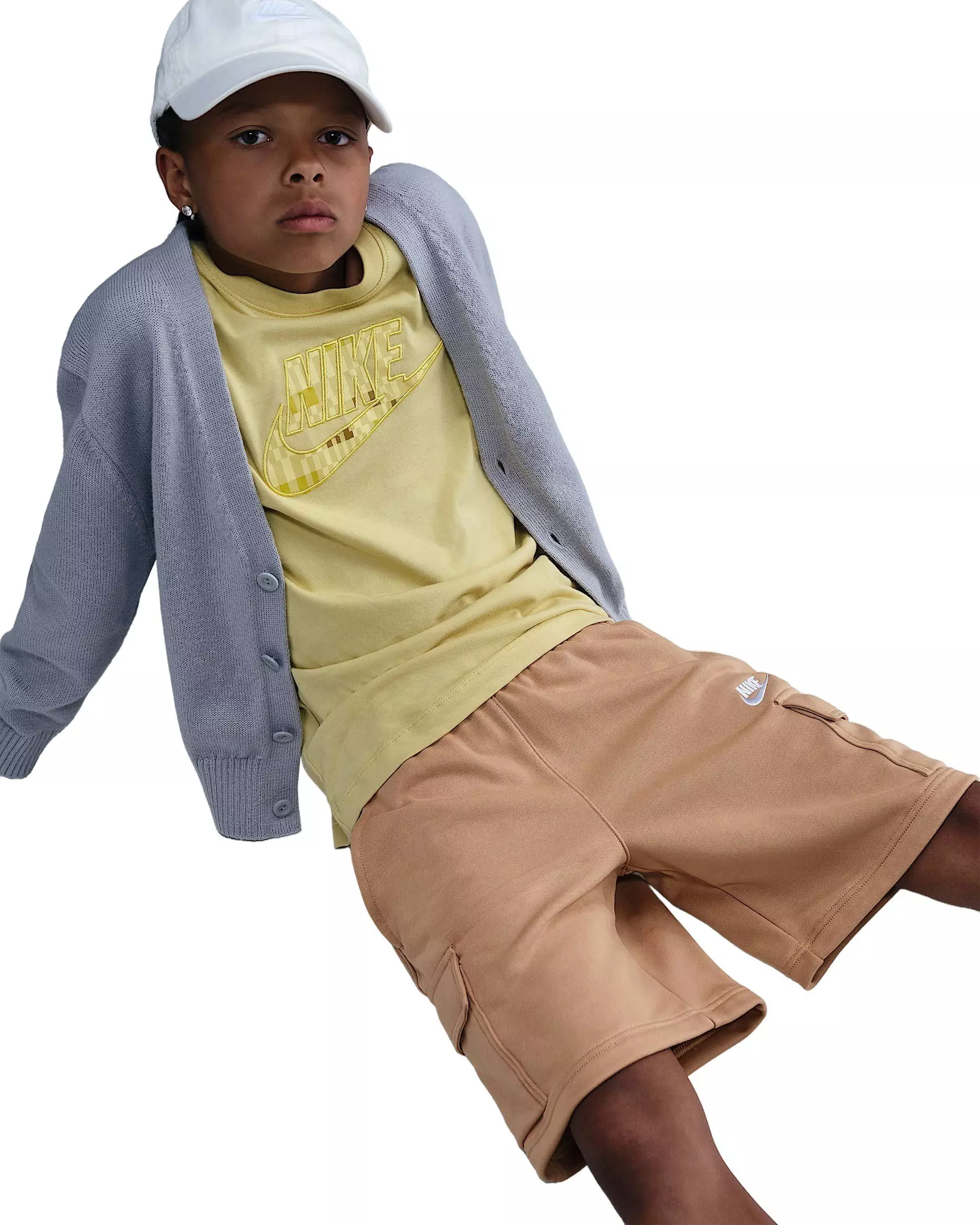 Nike Big Kids' Sportswear Club French Terry Cargo Shorts - Brown - BROWN