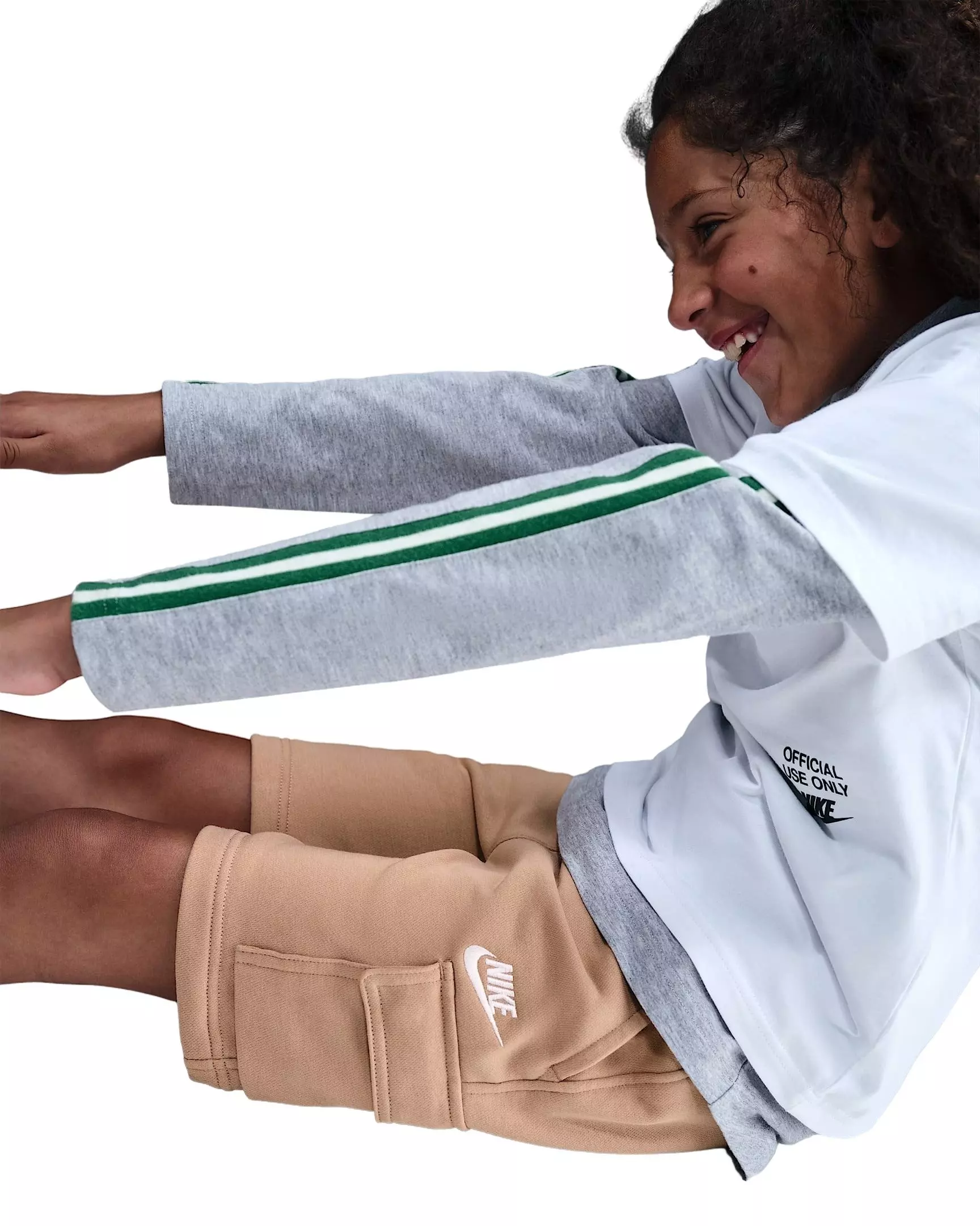 Nike Big Kids' Sportswear Club French Terry Cargo Shorts - Brown - BROWN