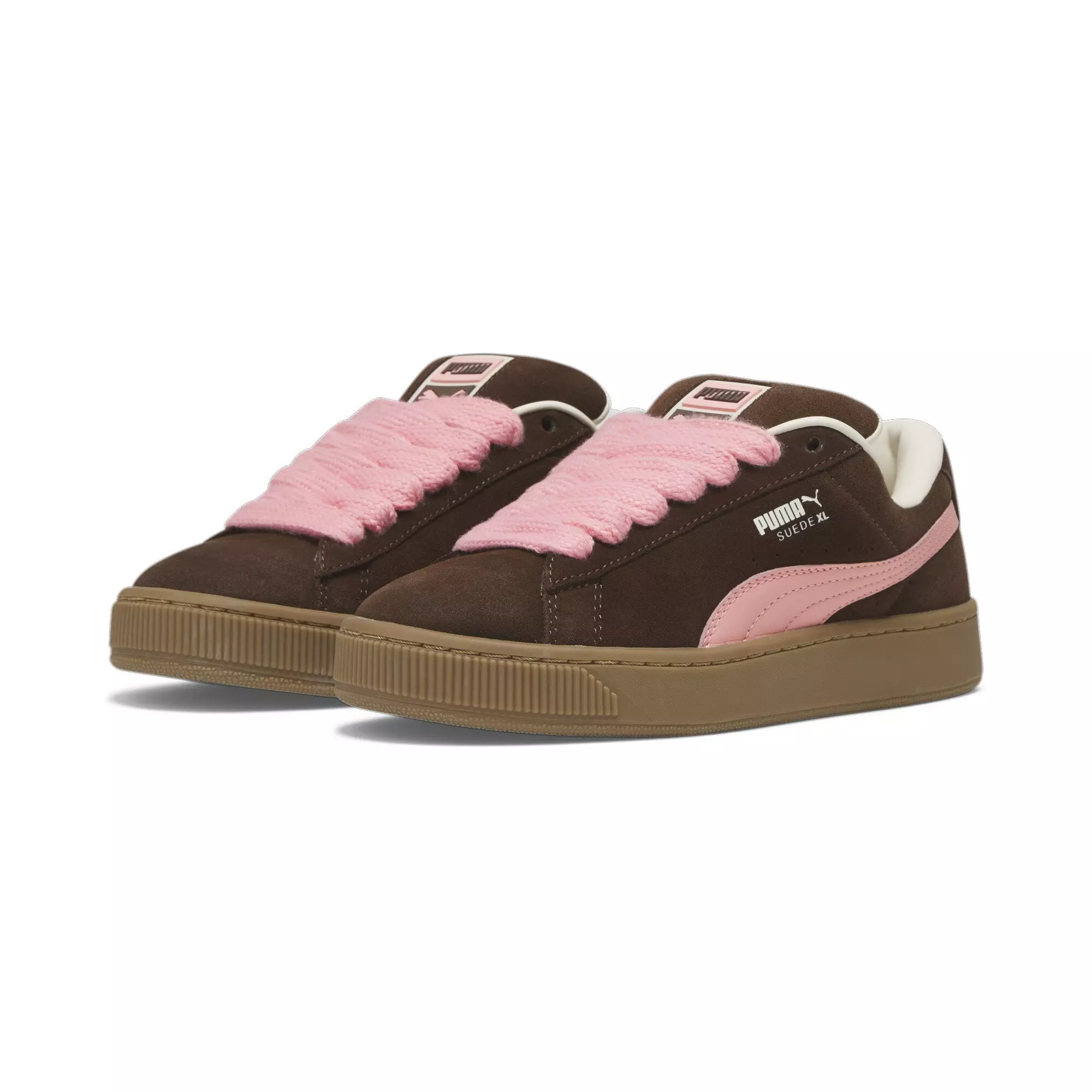 PUMA Suede XL "Chestnut Brown/Peach Smoothie/Frosted Ivory" Women's Shoe - BROWN/PEACH/IVORY