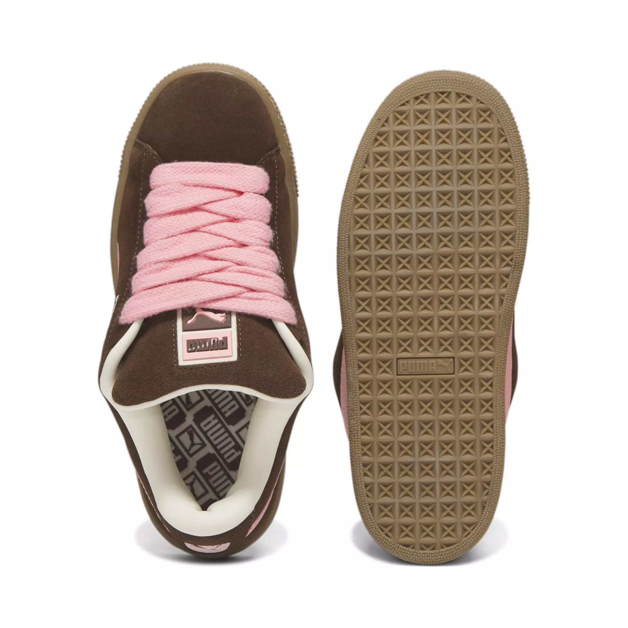 PUMA Suede XL "Chestnut Brown/Peach Smoothie/Frosted Ivory" Women's Shoe - BROWN/PEACH/IVORY