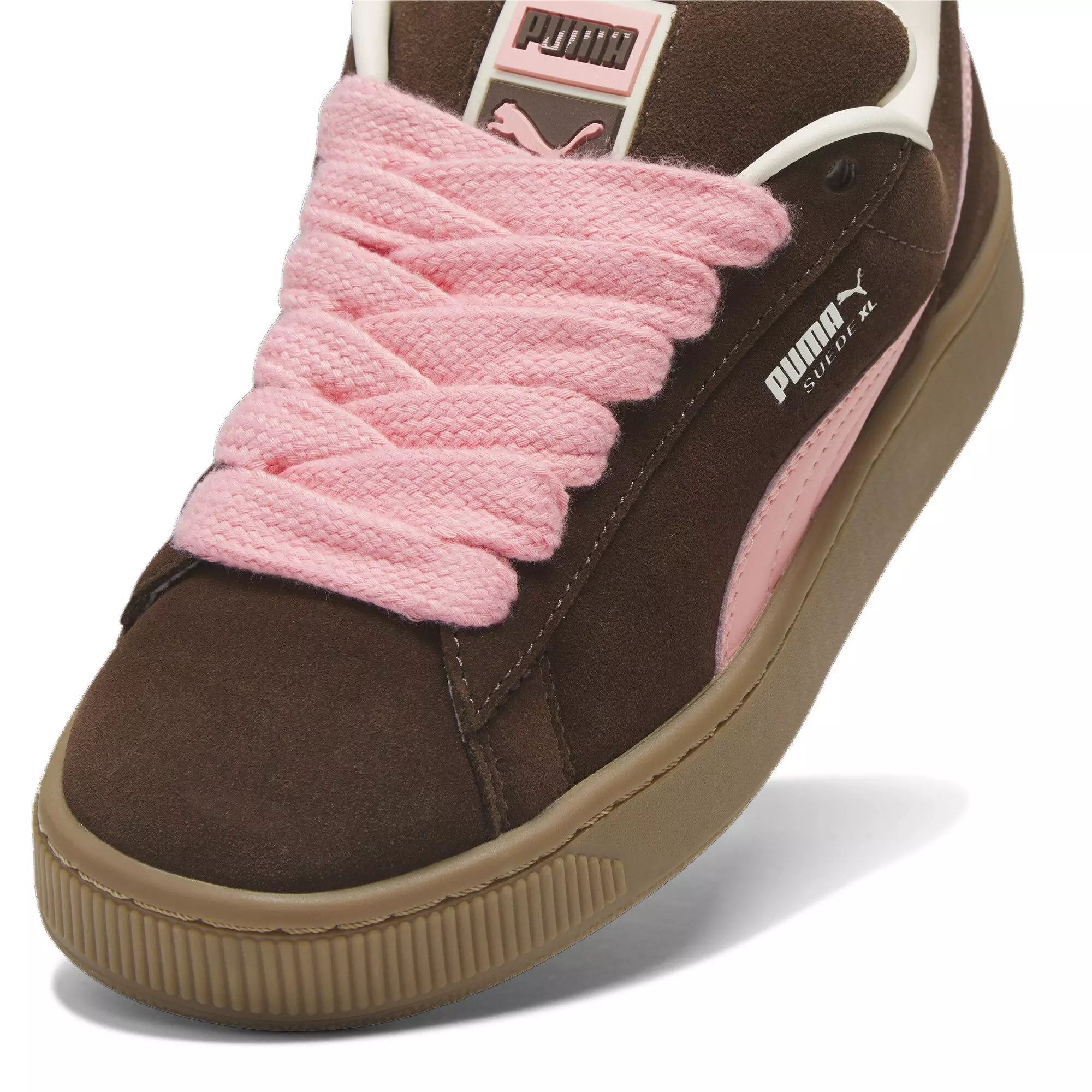 PUMA Suede XL "Chestnut Brown/Peach Smoothie/Frosted Ivory" Women's Shoe - BROWN/PEACH/IVORY