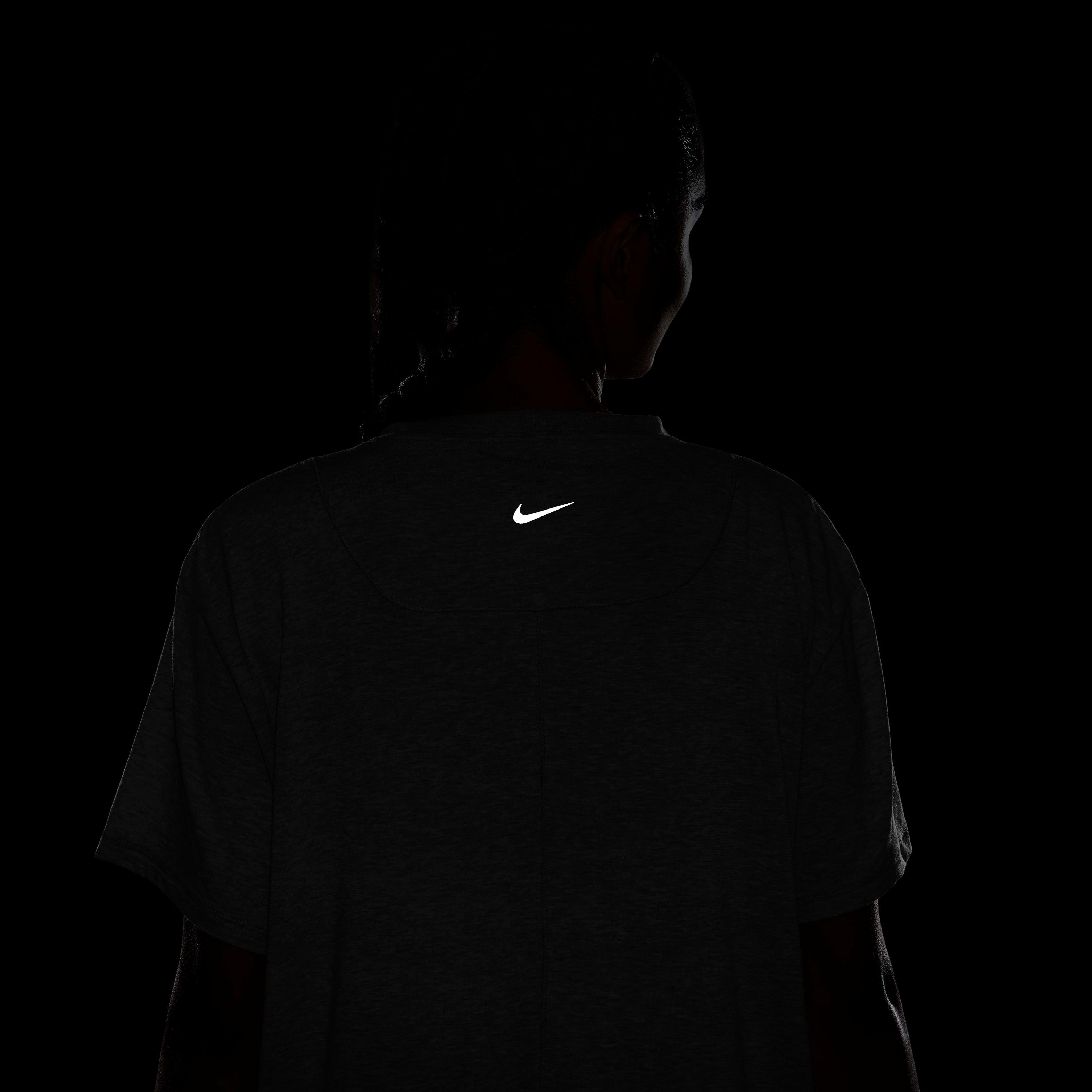 Nike Women's One Relaxed Dri-FIT Short-Sleeve Top -Smoke Grey - SMOKE GREY Thumbnail View 5