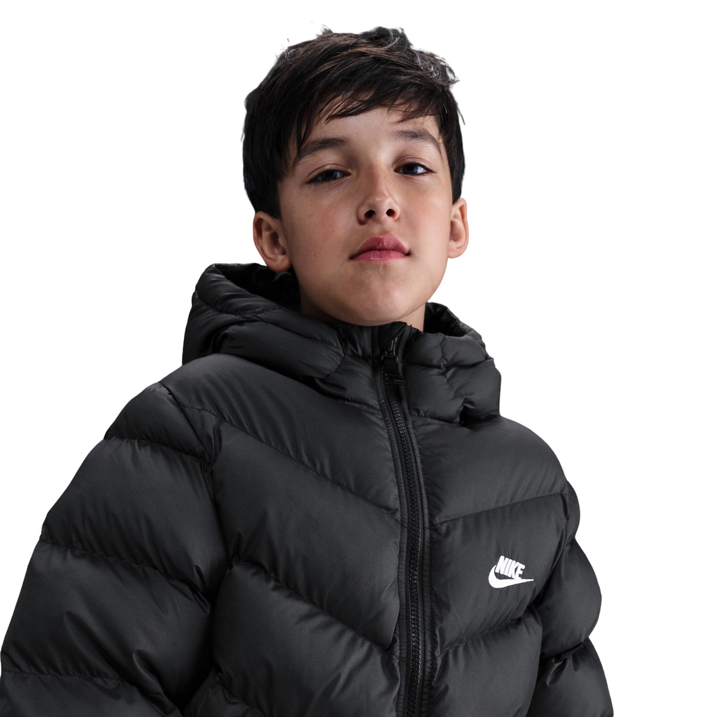 Nike Sportswear All Day Play Therma-FIT Loose-Fit Big Kids' Black Mid-Length Puffer Jacket
