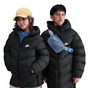 Nike Big Kids' Sportswear All Day Play Therma-FIT Loose-Fit Mid-Length Puffer Jacket - Black