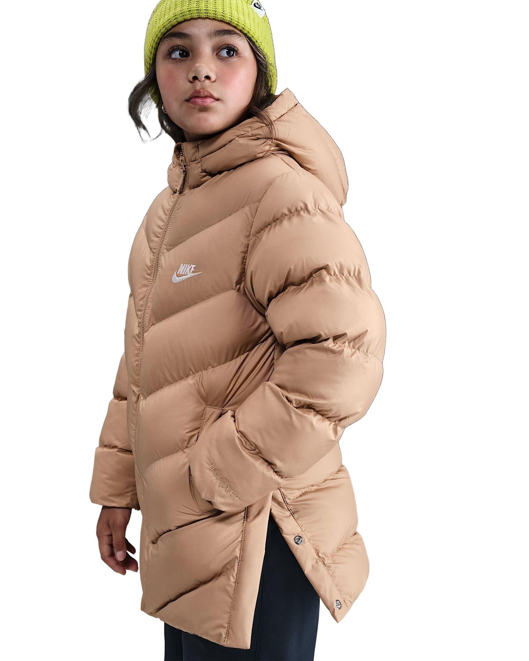 Nike Sportswear All Day Play Therma-FIT Loose-Fit Big Kids' Brown Mid-Length Puffer Jacket