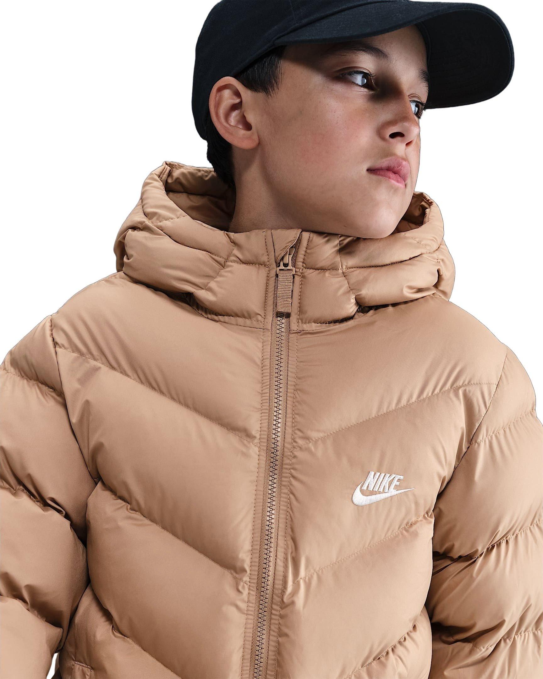 Nike Sportswear All Day Play Therma-FIT Loose-Fit Big Kids' Brown Mid-Length Puffer Jacket