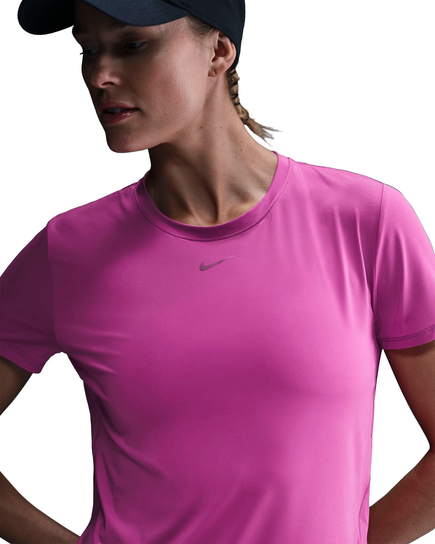 Nike Women's One Classic Dri-FIT Short-Sleeve Standard Top - FUCSHIA Thumbnail View 3