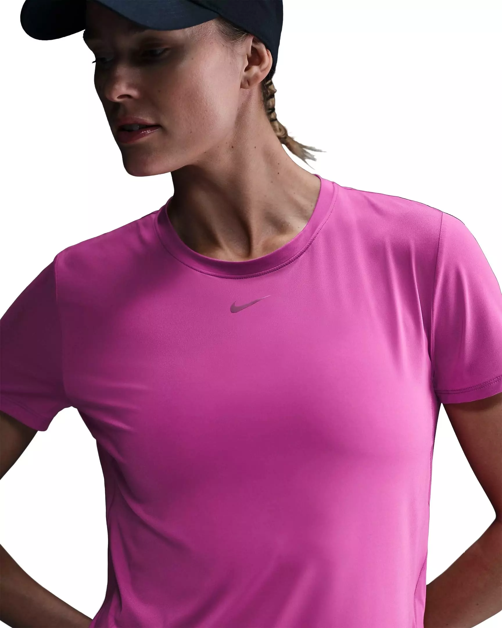 Nike Women's One Classic Dri-FIT Short-Sleeve Standard Top - FUCSHIA