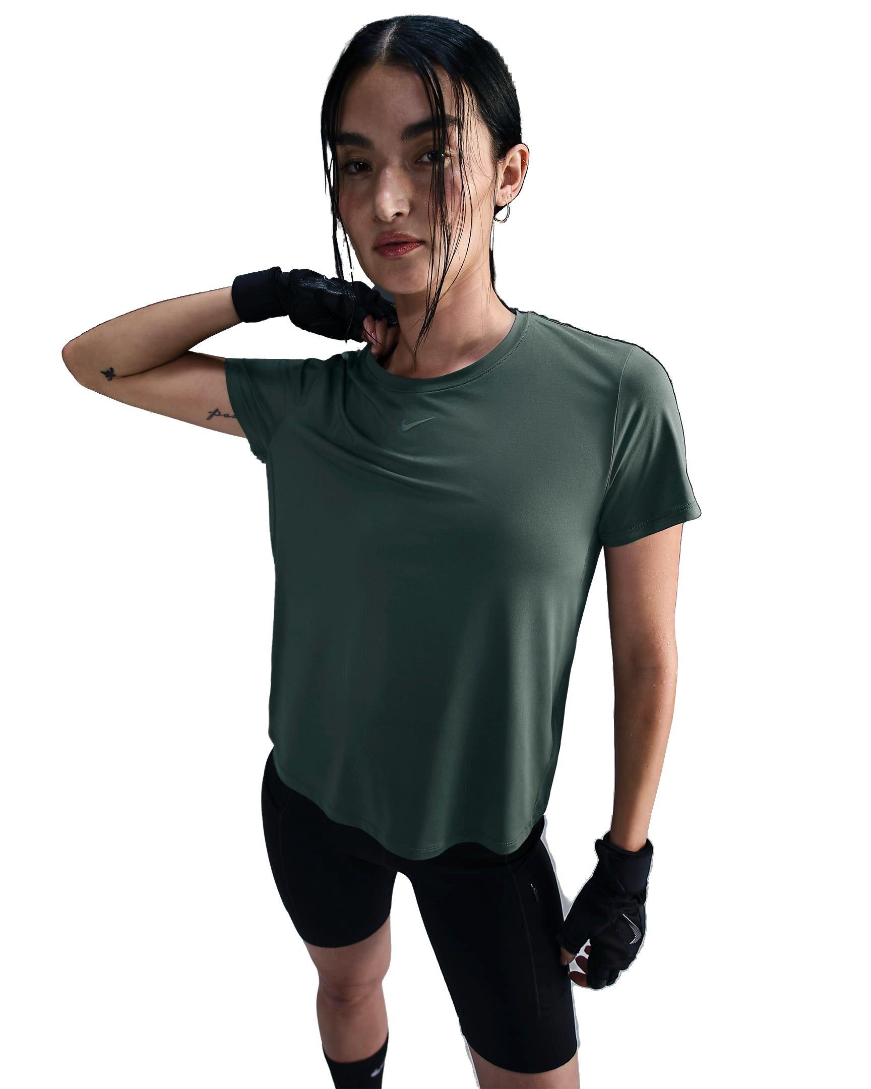 Nike Women's One Classic Dri-FIT Short-Sleeve Standard Top - GREEN/BLACK Thumbnail View 1