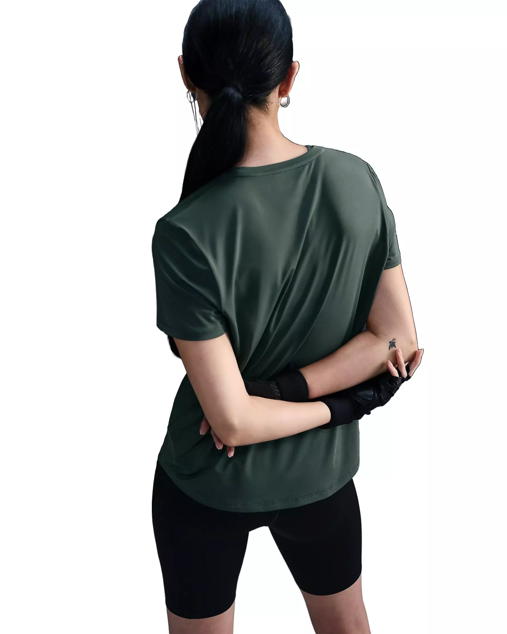 Nike Women's One Classic Dri-FIT Short-Sleeve Standard Top - GREEN/BLACK