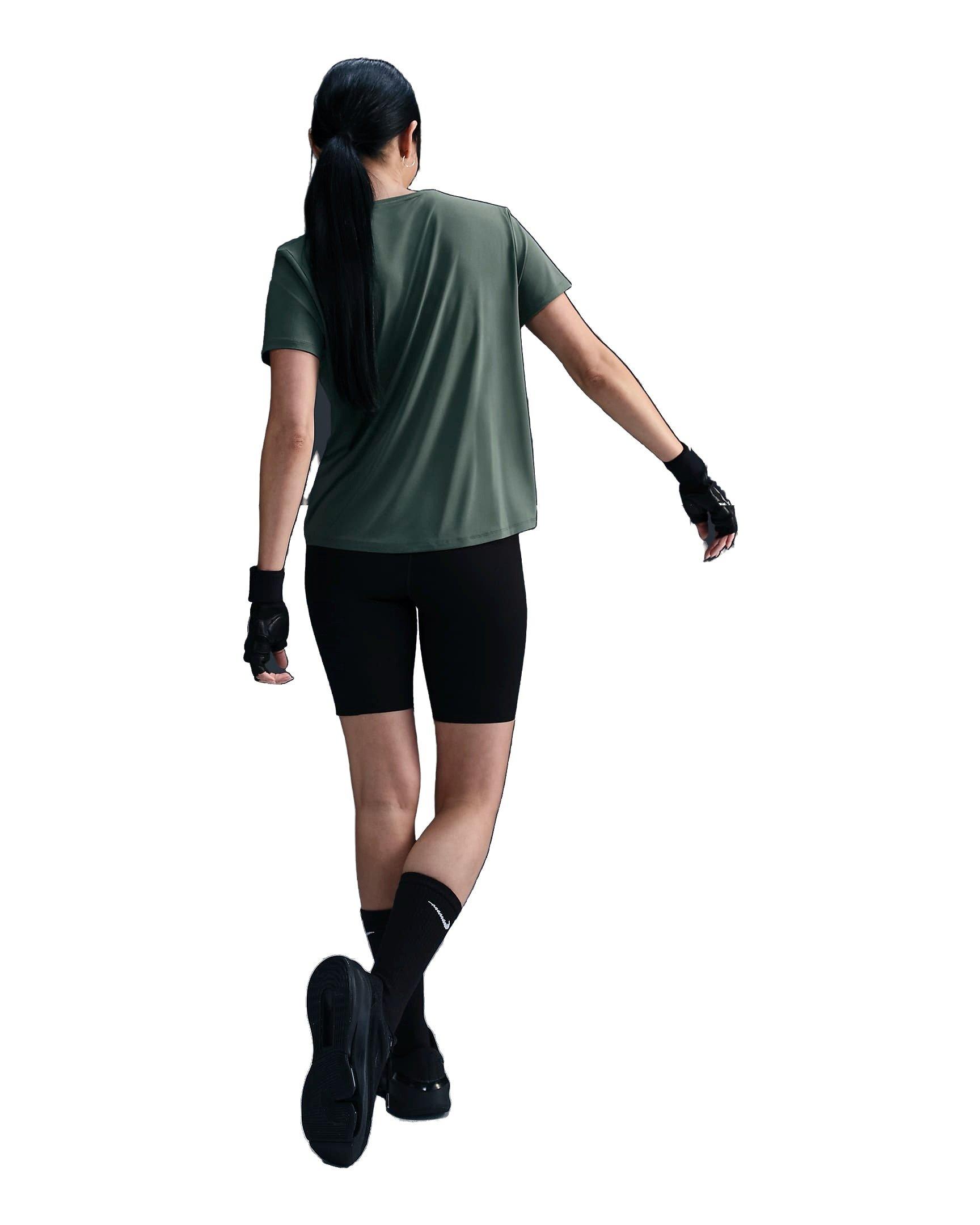 Nike Women's One Classic Dri-FIT Short-Sleeve Standard Top - GREEN/BLACK Thumbnail View 5