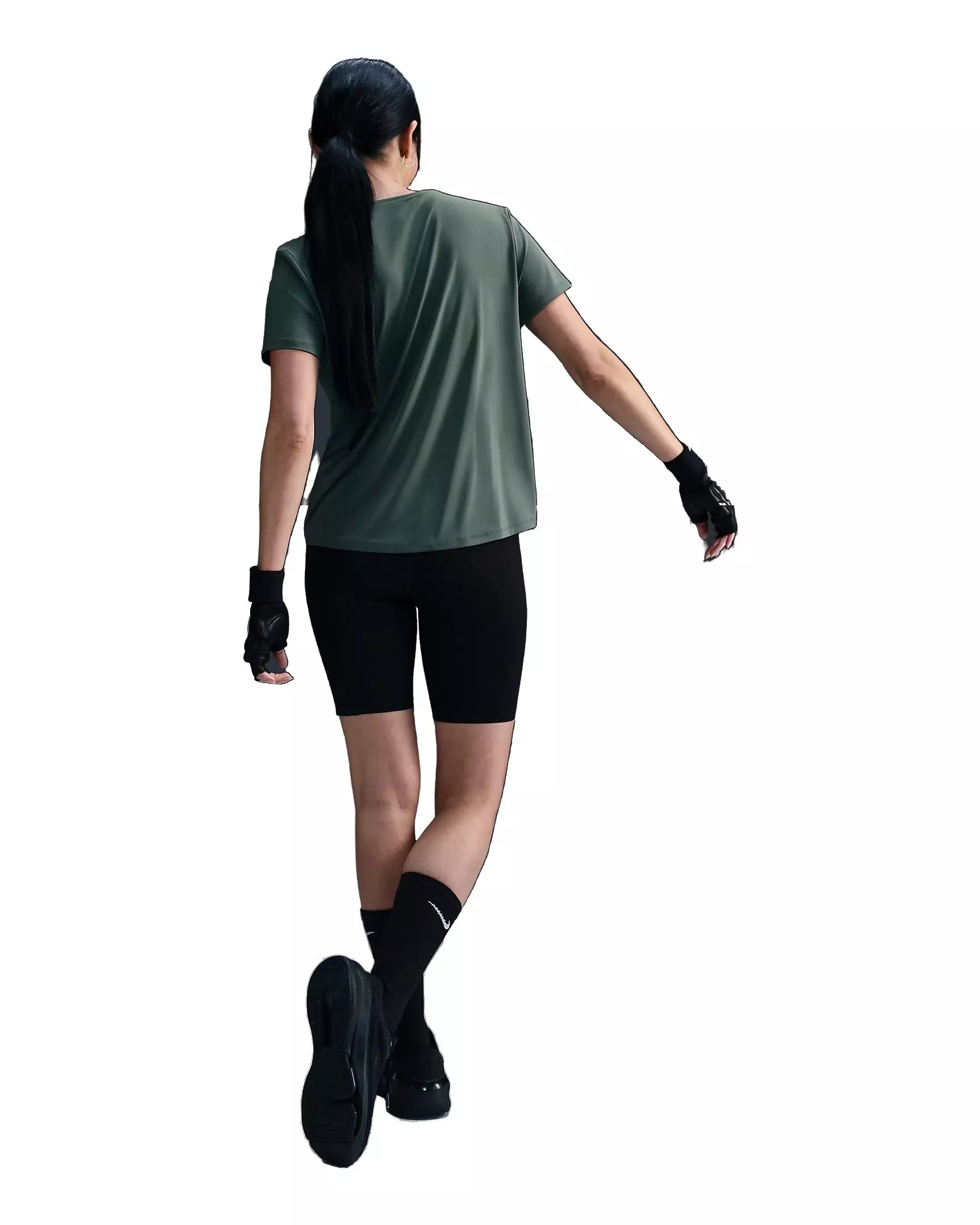 Nike Women's One Classic Dri-FIT Short-Sleeve Standard Top - GREEN/BLACK