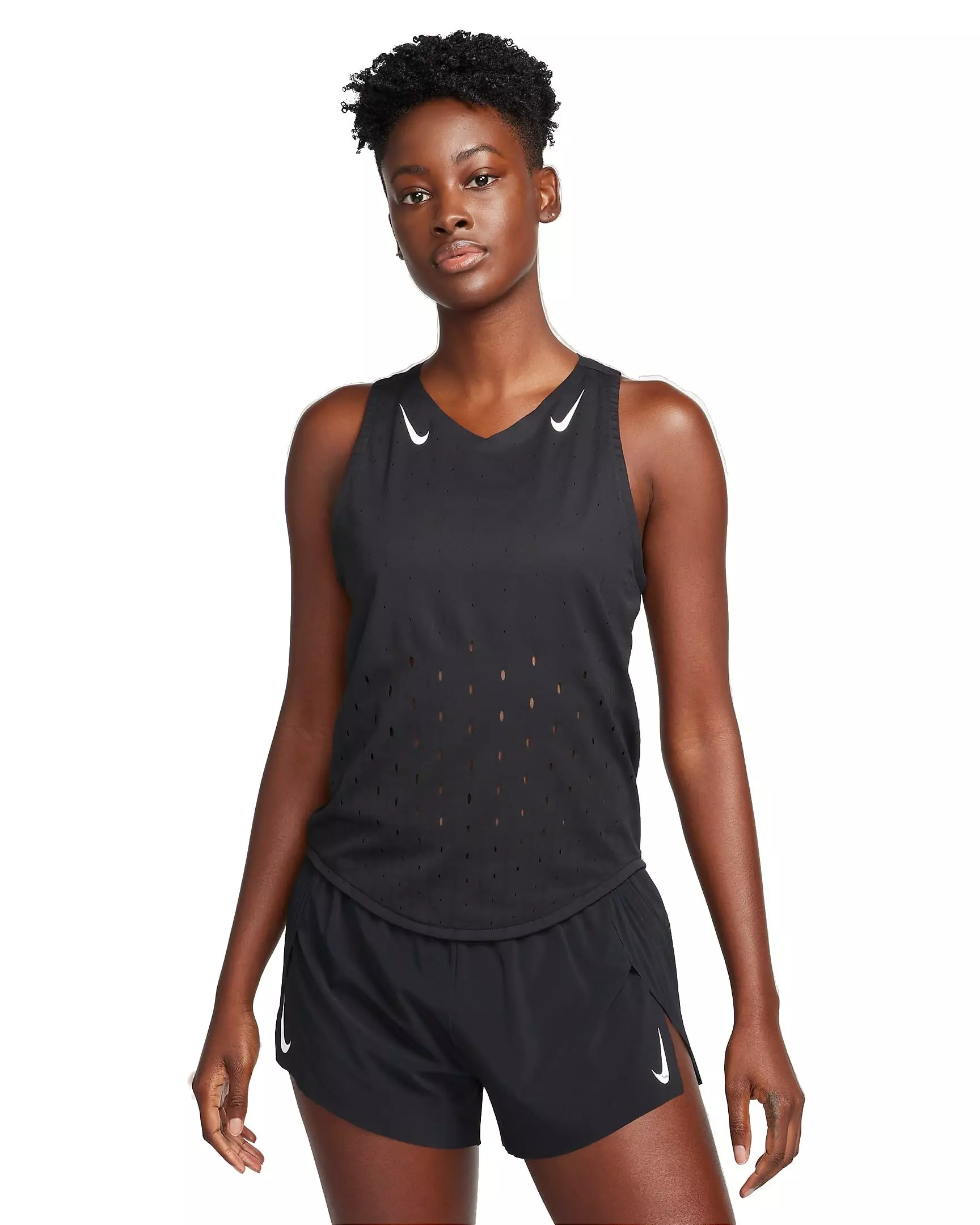 Nike Women's AeroSwift Dri-FIT ADV Running Singlet - BLACK/WHITE