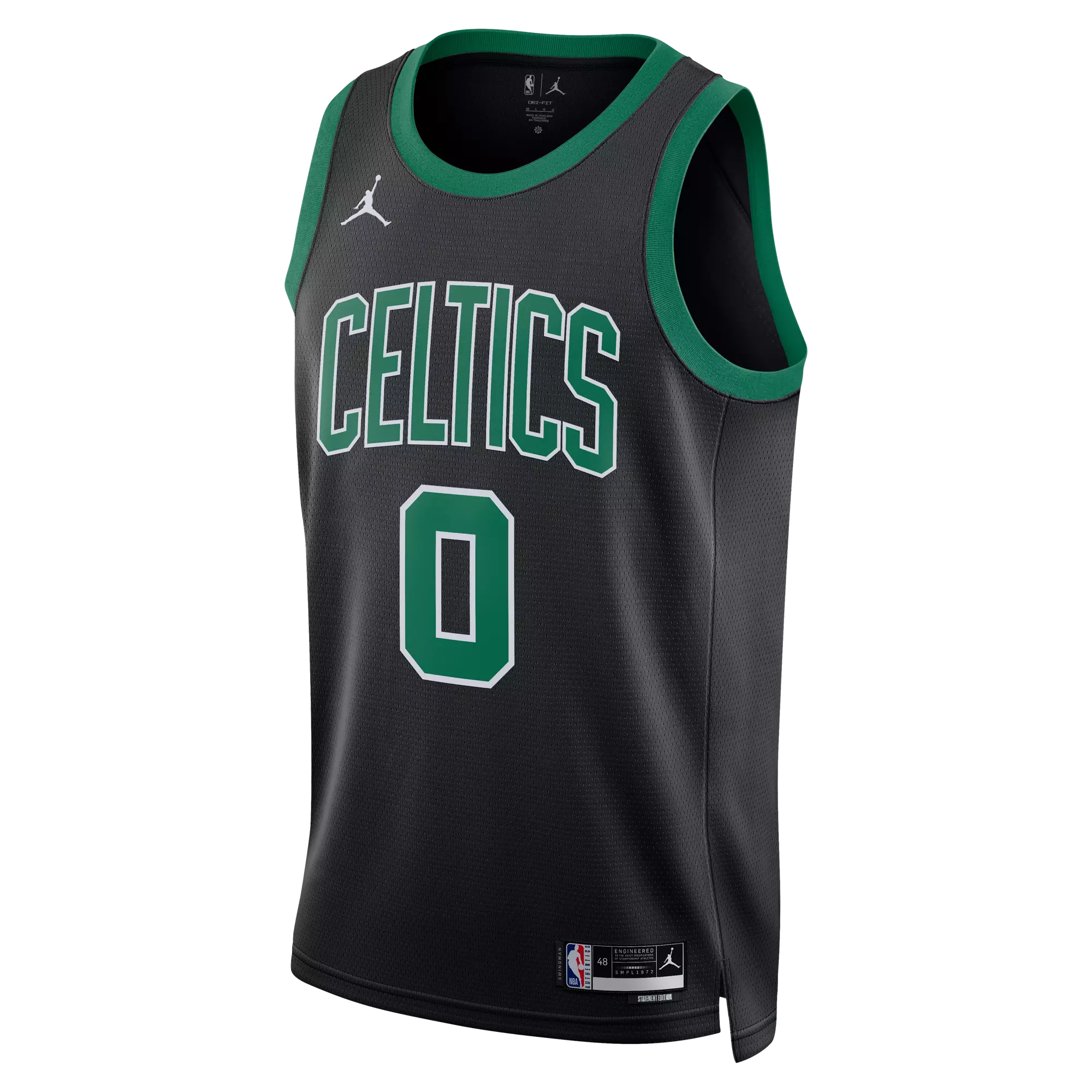 Jordan Men's Boston Celtics Dri-FIT NBA Statement Swingman Jersey-Black/Tatum - BLACK/TATUM