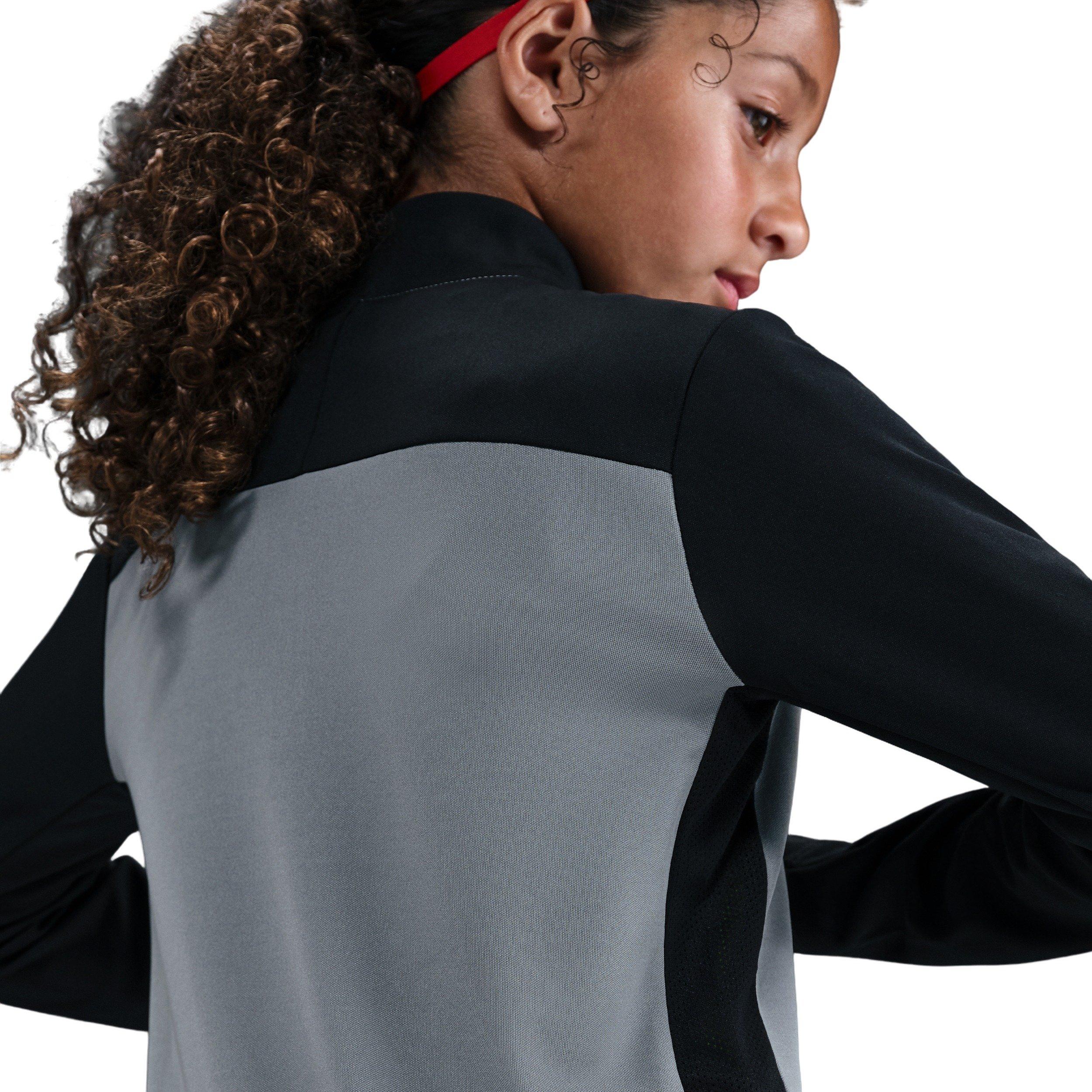 Nike Academy Dri-FIT Long-Sleeve Big Kids' Grey 1/4 Zip Soccer Drill Top