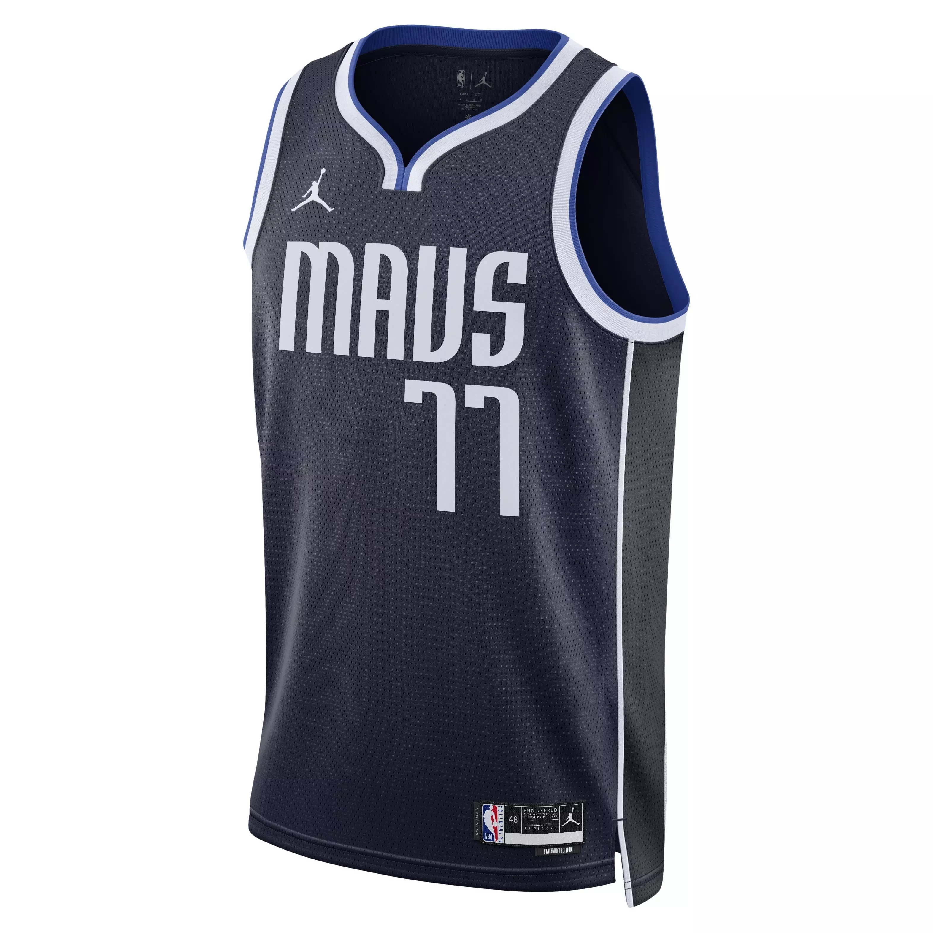 Jordan Men's Dallas Mavericks Dri-FIT NBA Statement Swingman Jersey-Navy/Doncic - NAVY/DONCIC