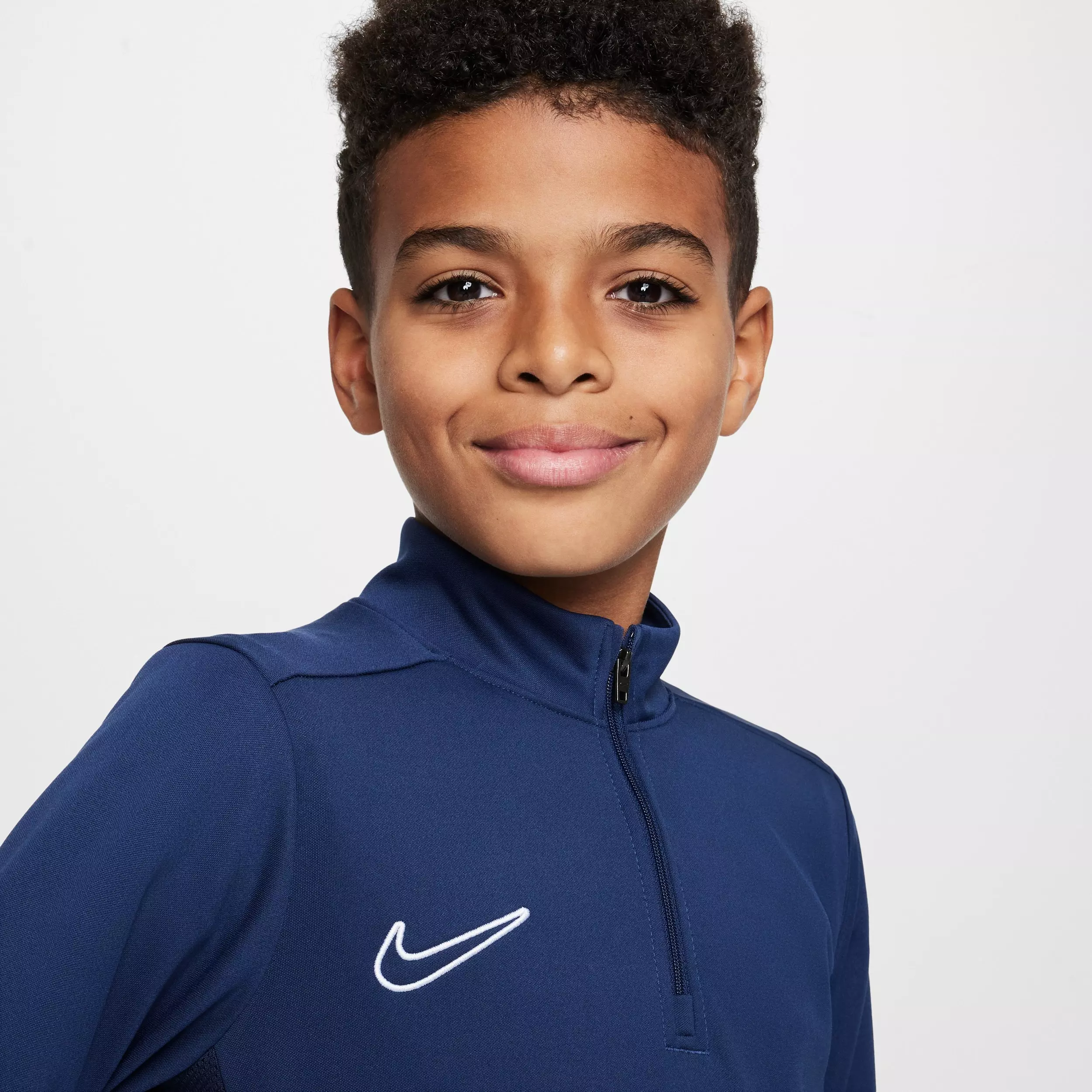 Nike Big Kids' Academy Dri-FIT Long-Sleeve 1/4 Zip Soccer Drill Top - Blue - BLUE