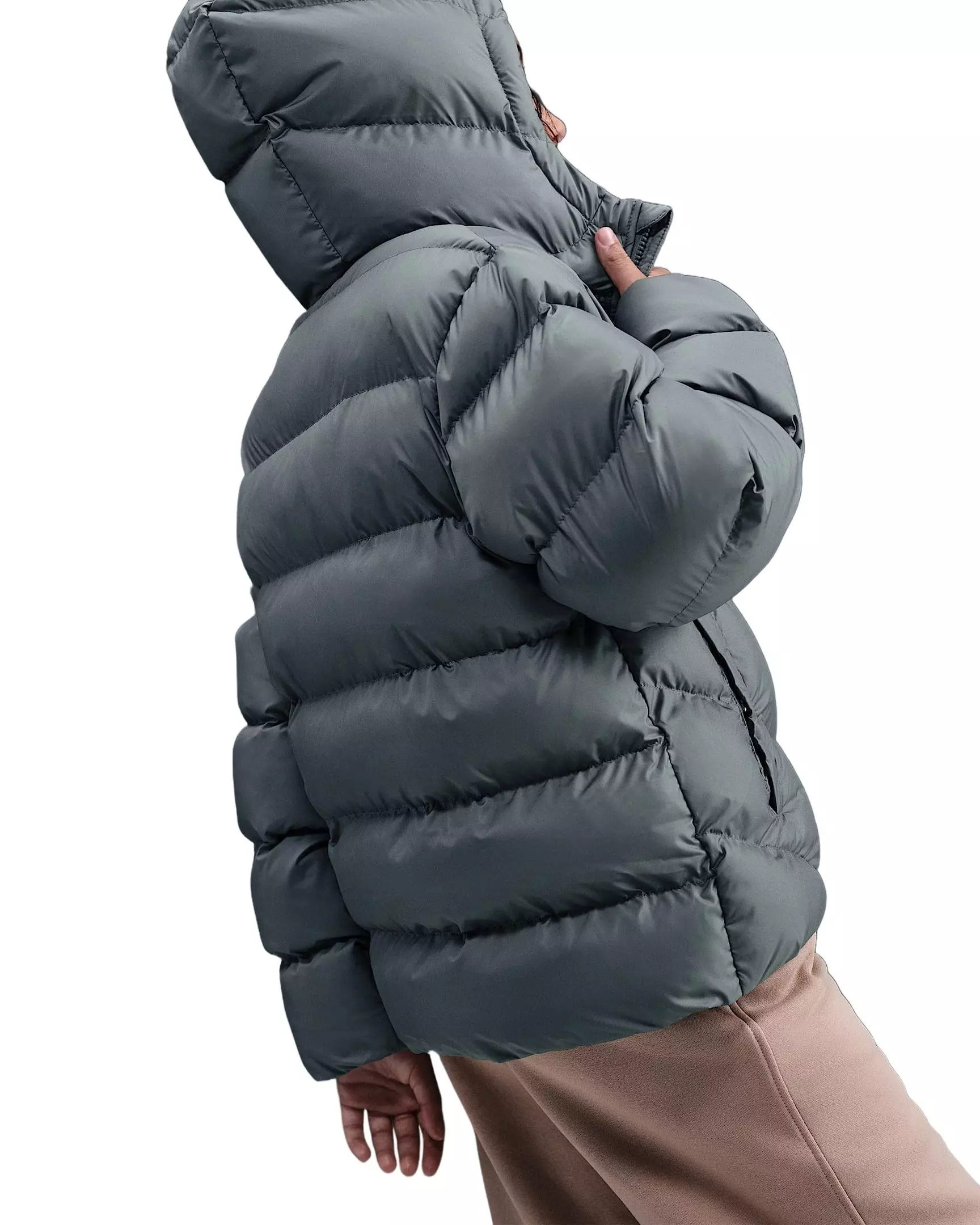 Nike Big Kids' Sportswear All Day Play Therma-FIT Loose-Fit Puffer Jacket - Grey - GREY