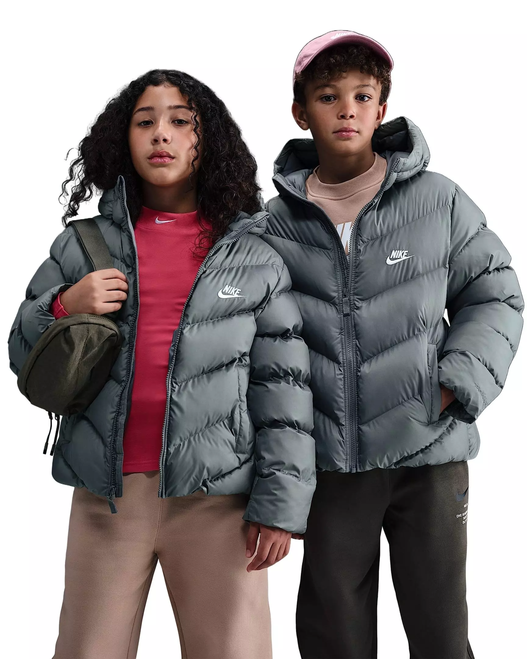 Nike Big Kids' Sportswear All Day Play Therma-FIT Loose-Fit Puffer Jacket - Grey - GREY