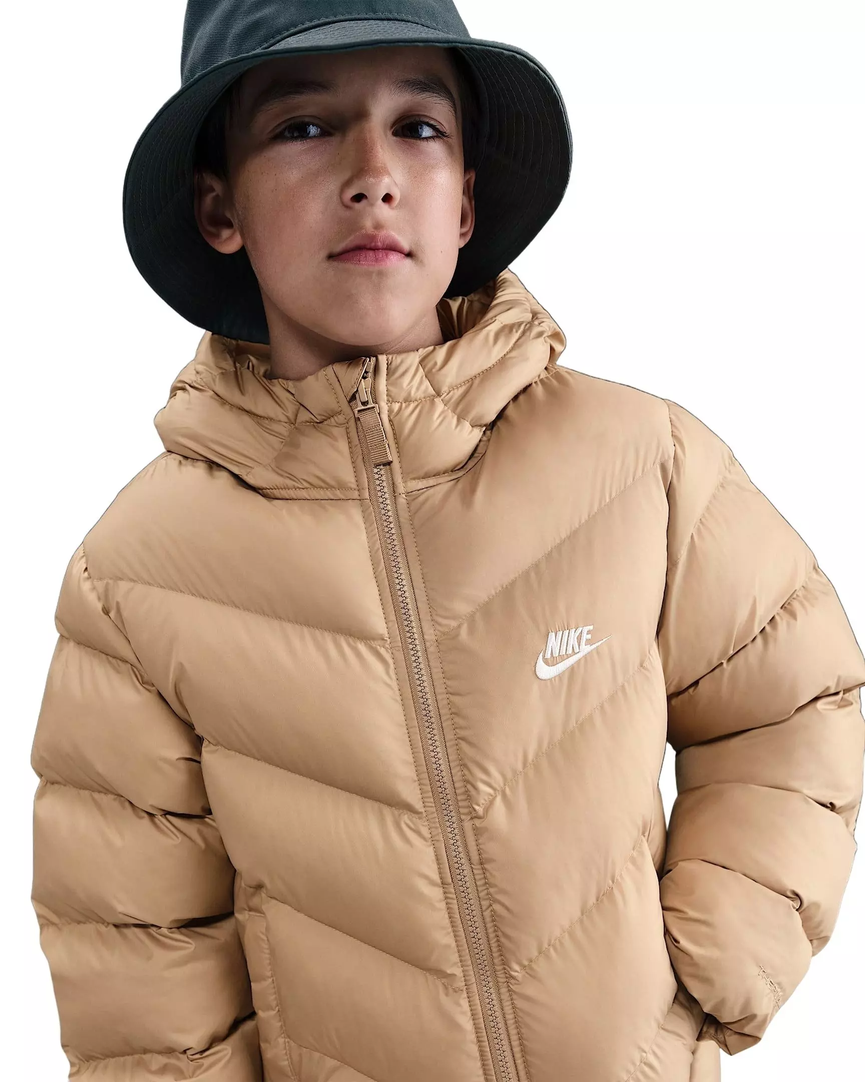 Nike Big Kids' Sportswear All Day Play Therma-FIT Loose-Fit Puffer Jacket - Brown - BROWN