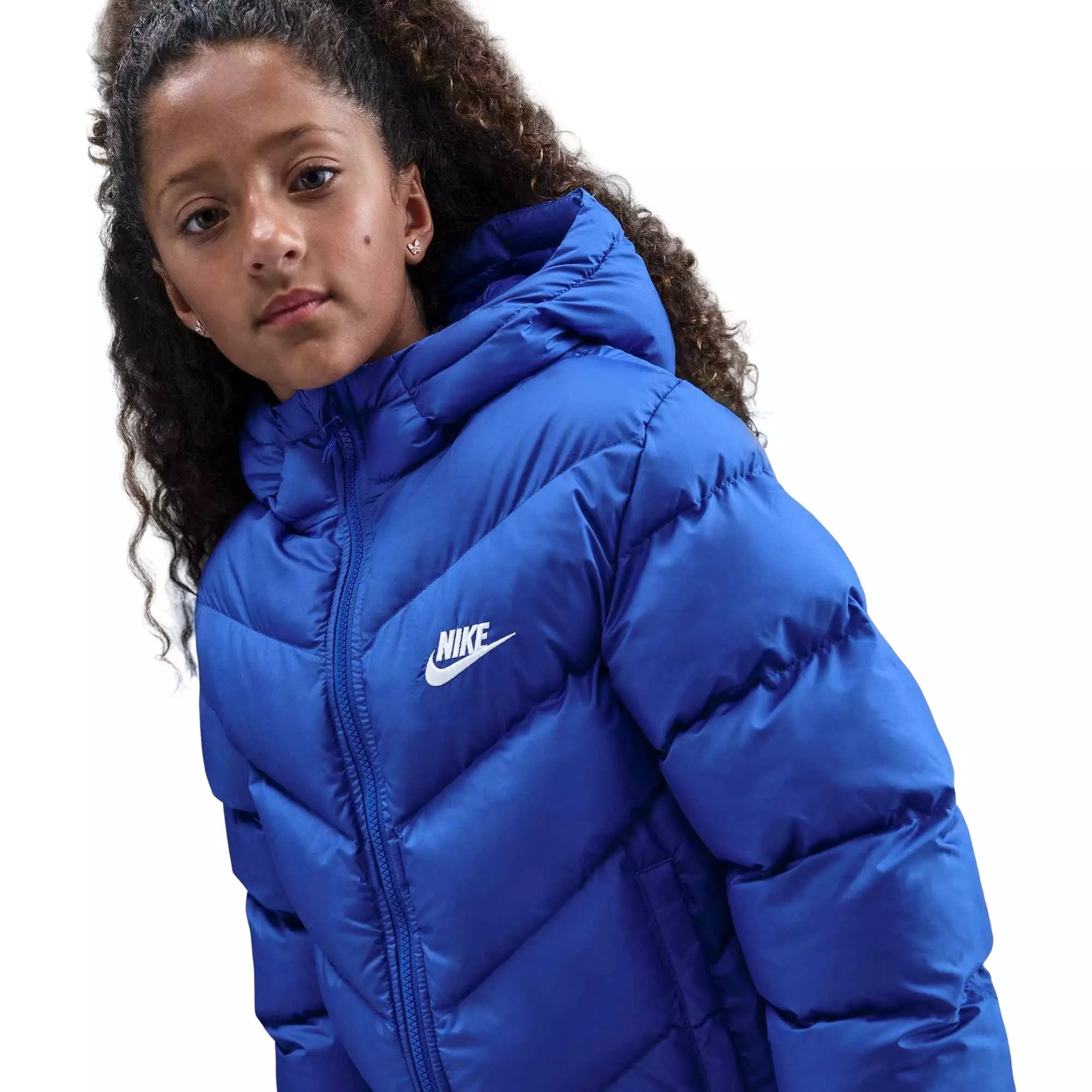Nike Big Kids' Sportswear All Day Play Therma-FIT Loose-Fit Puffer Jacket - Blue - BLUE