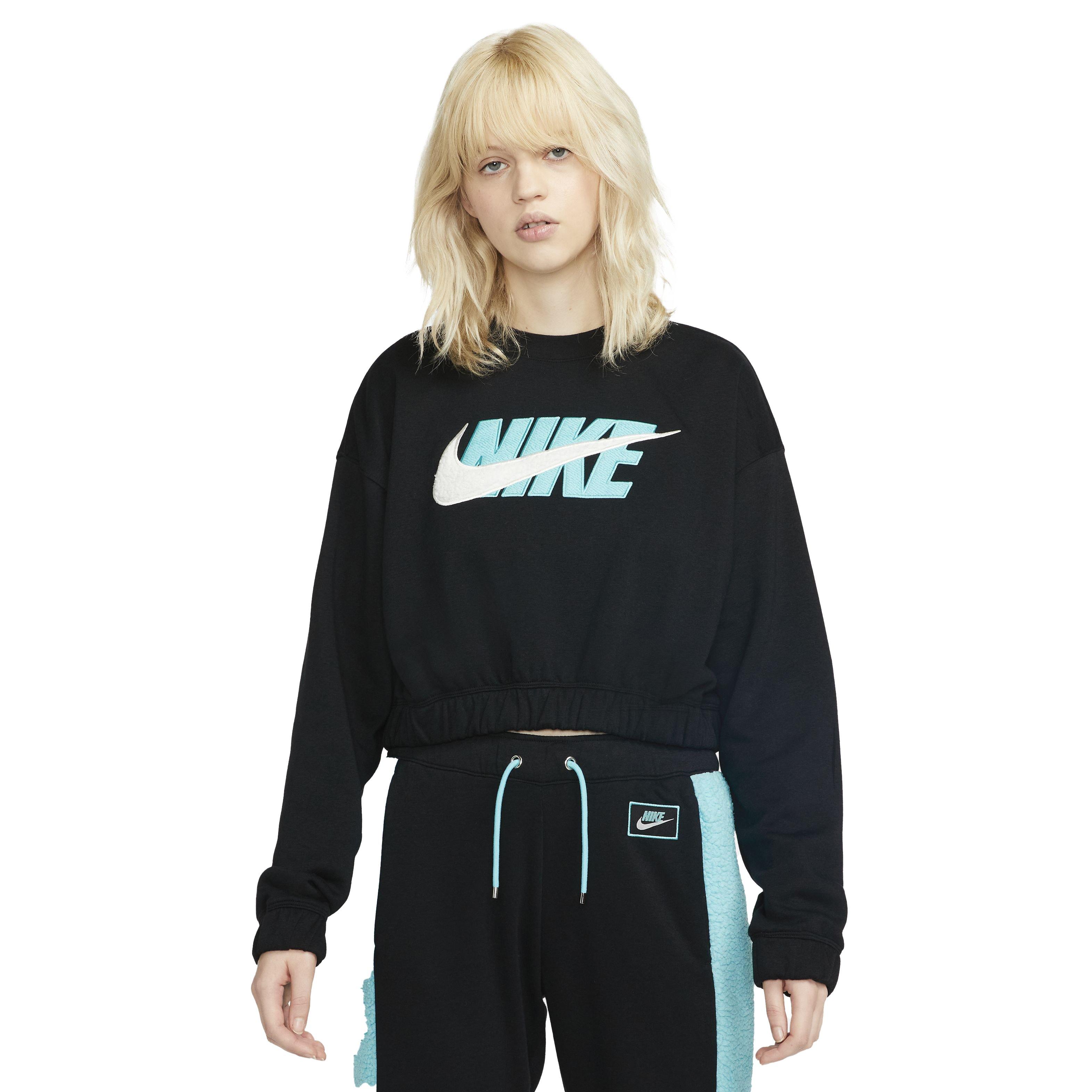 Nike WOMEN'S Sportswear REVERSIBLE Crop Crew Sweatshirt SIZE