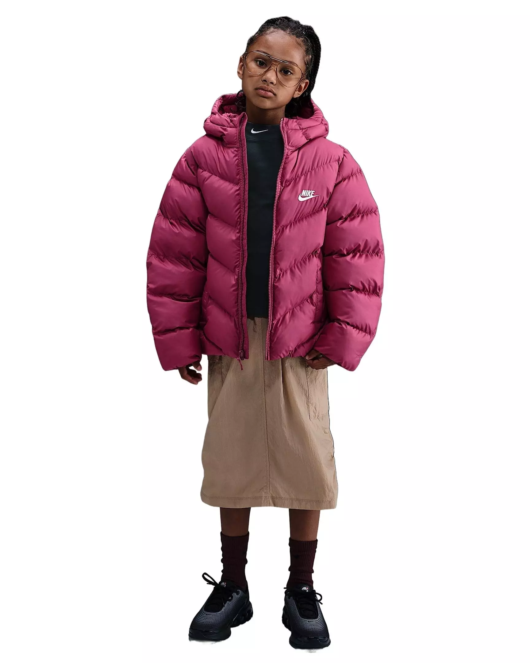 Nike Big Kids' Sportswear All Day Play Therma-FIT Loose-Fit Puffer Jacket - Pink - PURPLE