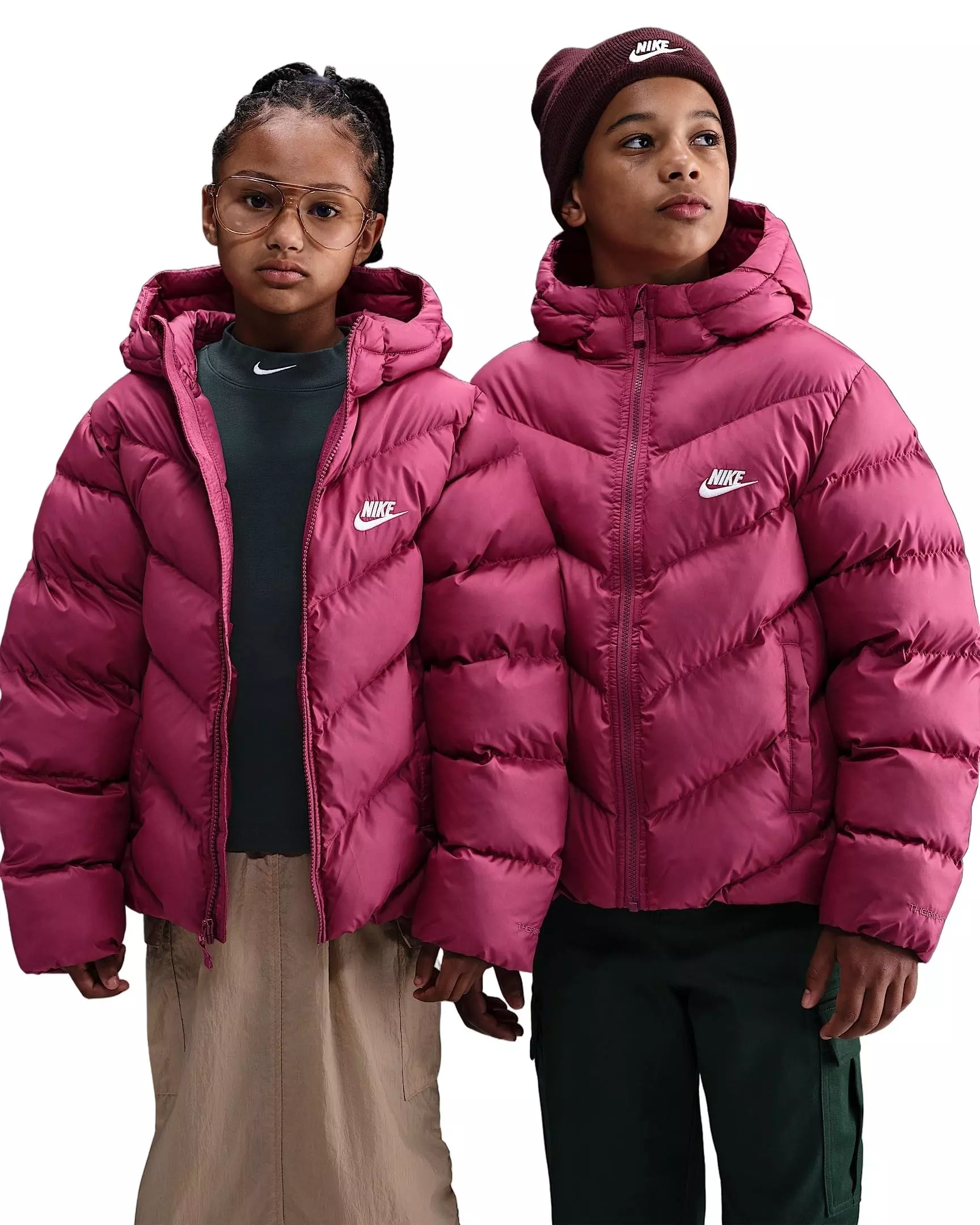 Nike Big Kids' Sportswear All Day Play Therma-FIT Loose-Fit Puffer Jacket - Pink - PURPLE