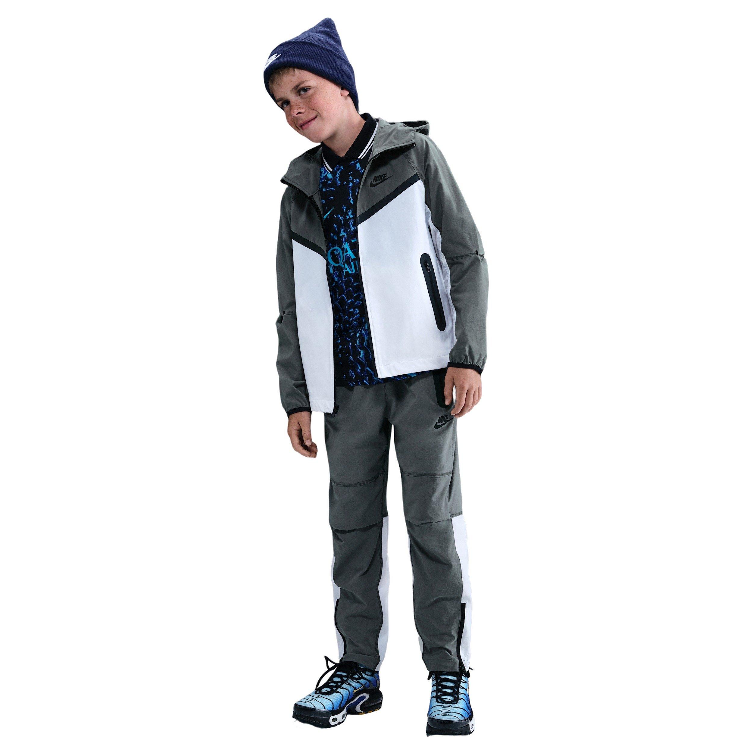 Nike Tech Woven Big Boys' White/Grey Jacket