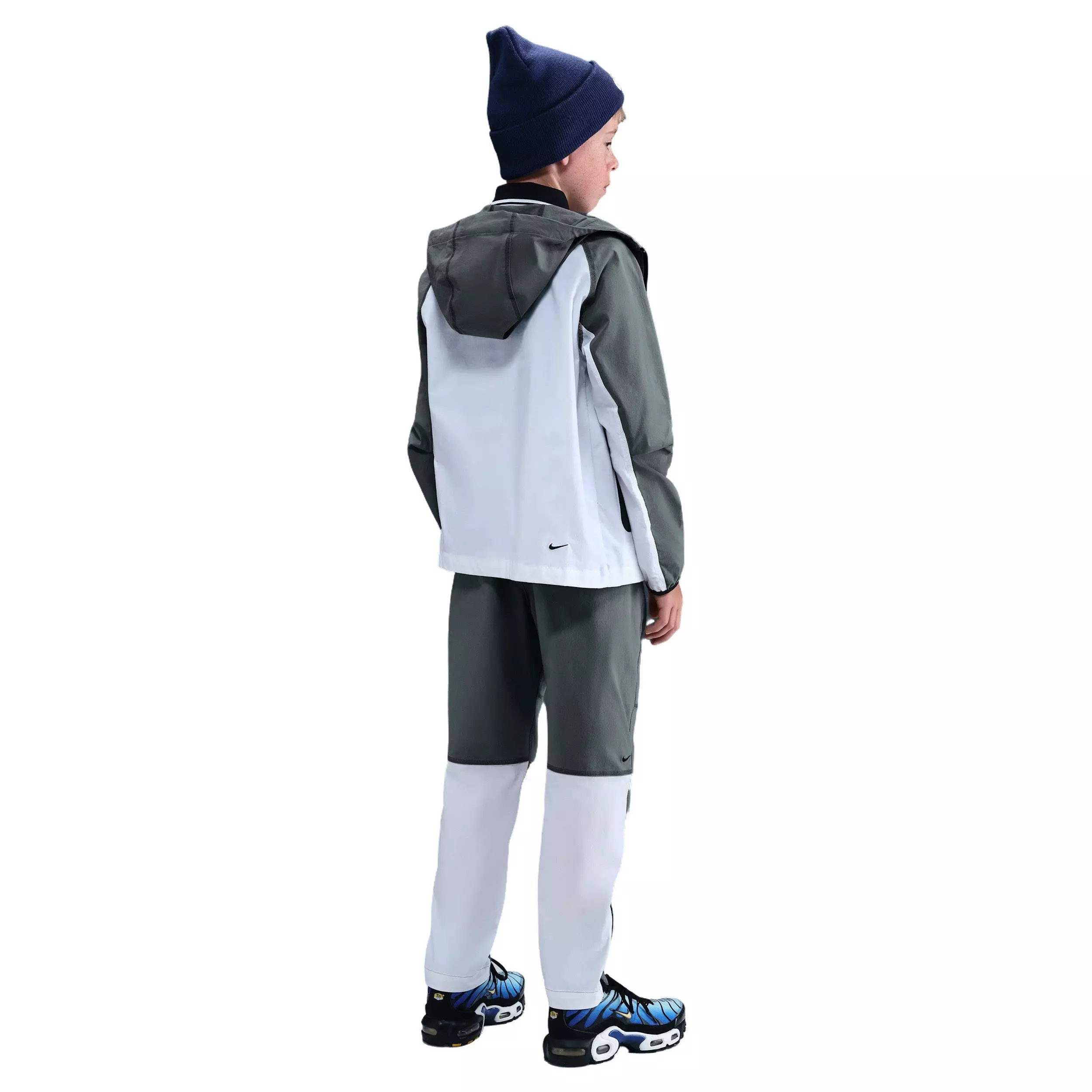 Nike Big Boys' Tech Woven Jacket - White/Grey - WHITE/GREY