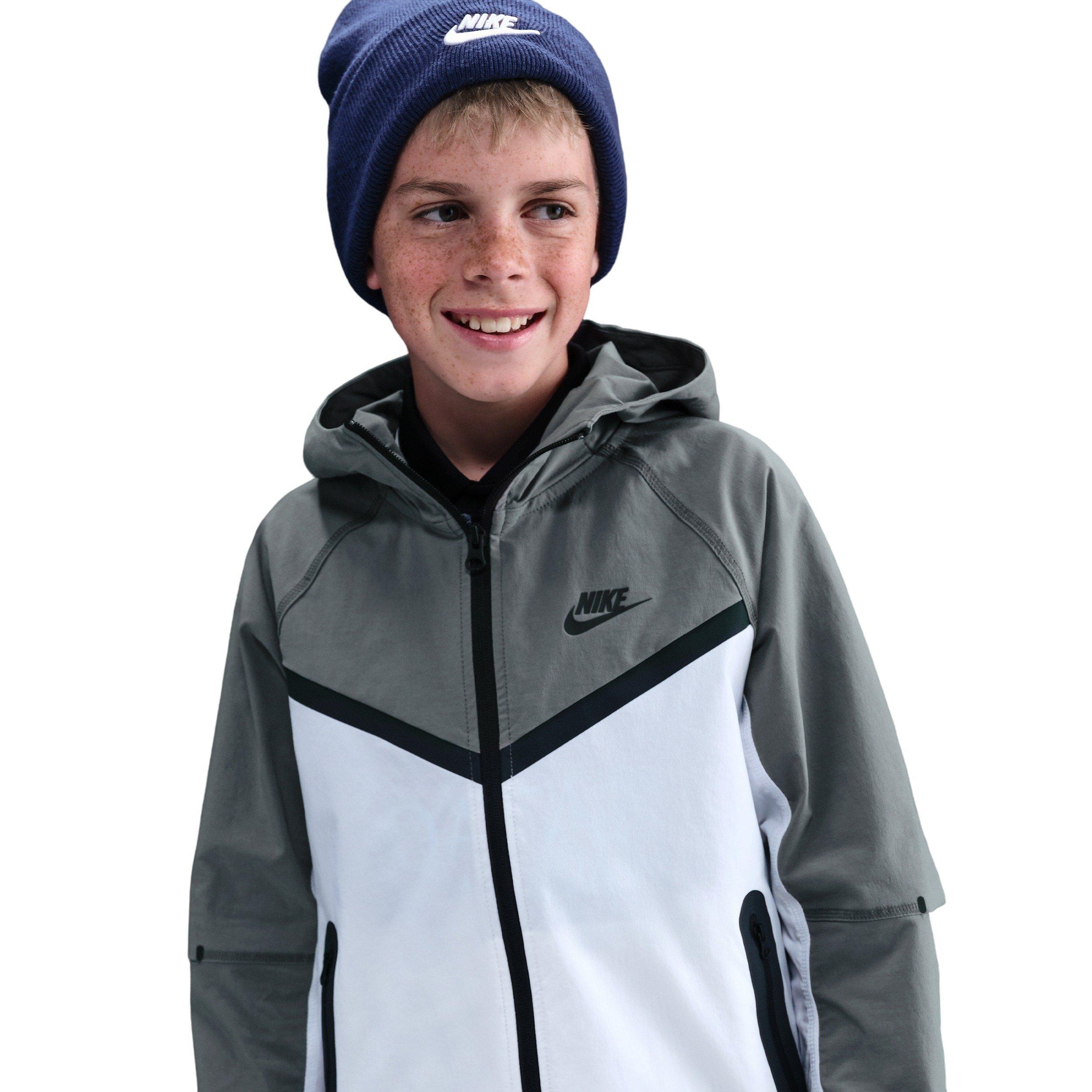 Nike Tech Woven Big Boys' White/Grey Jacket