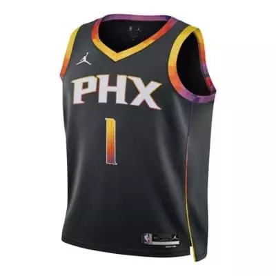 Jordan Men's Phoenix Suns Dri-FIT NBA Statement Swingman Jersey-Black/Booker - BLACK/BOOKER