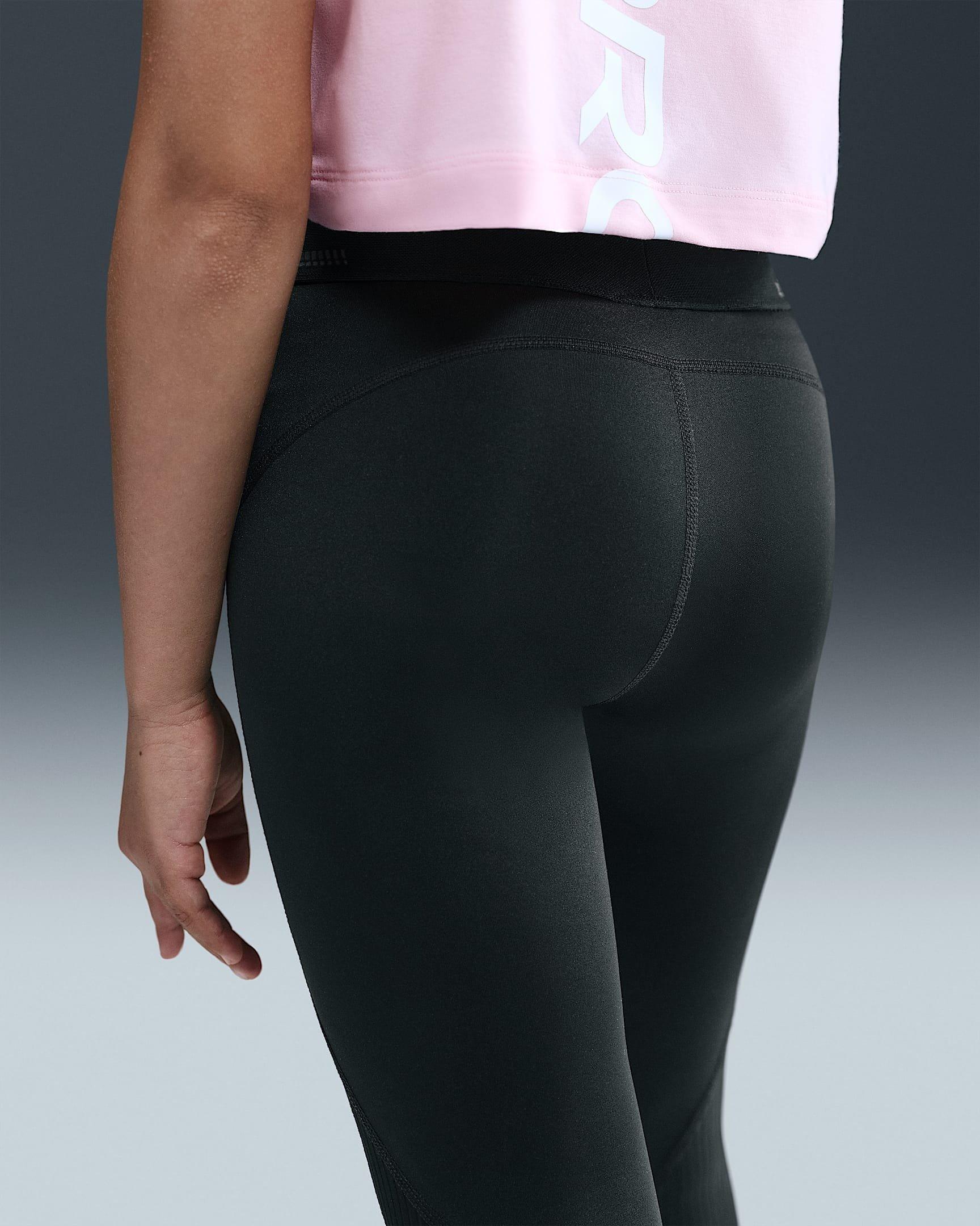 Nike Pro Mid-Rise Big Girls' Black Leggings