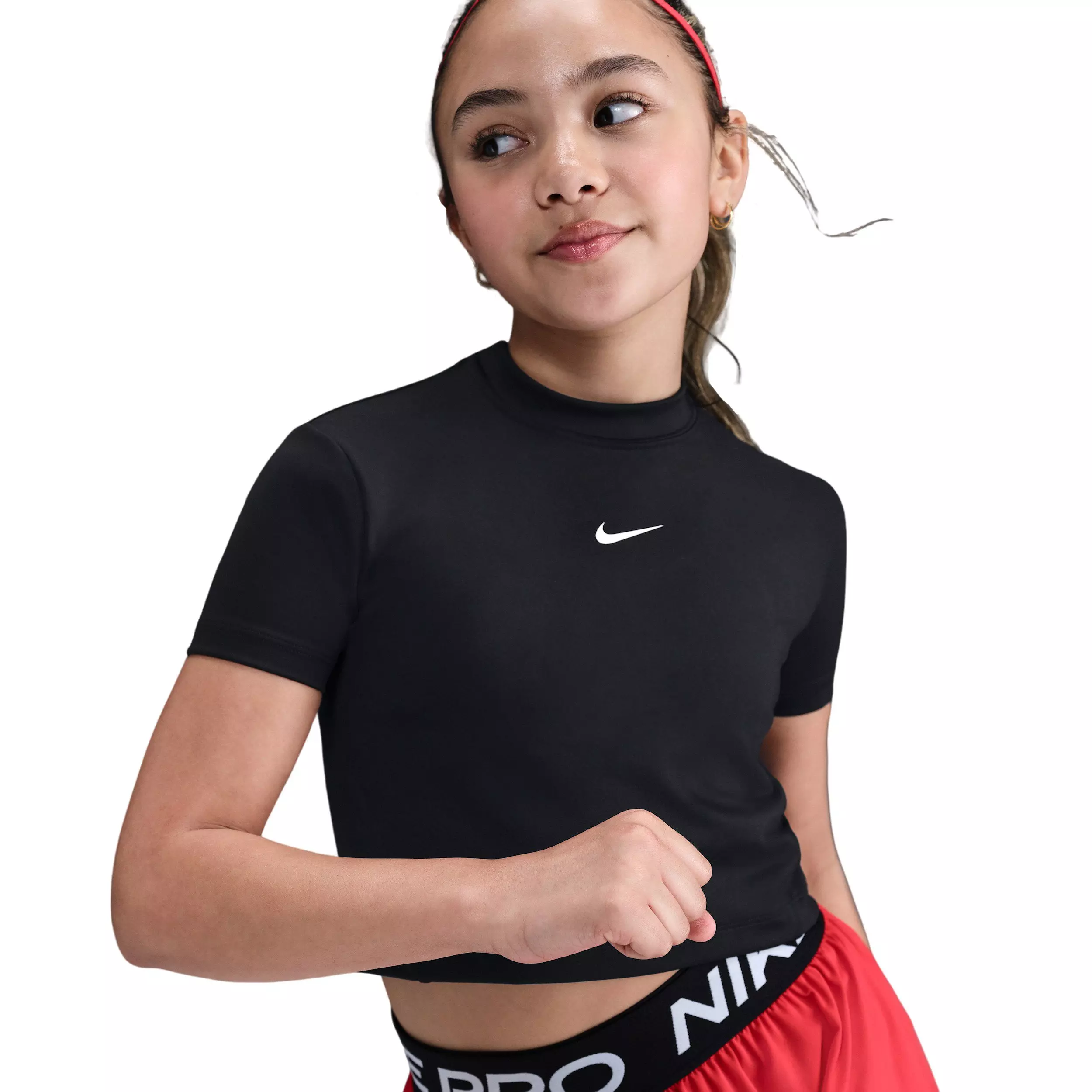 Nike Big Girls' Pro Dri-FIT Short Sleeve Top - Black - BLACK