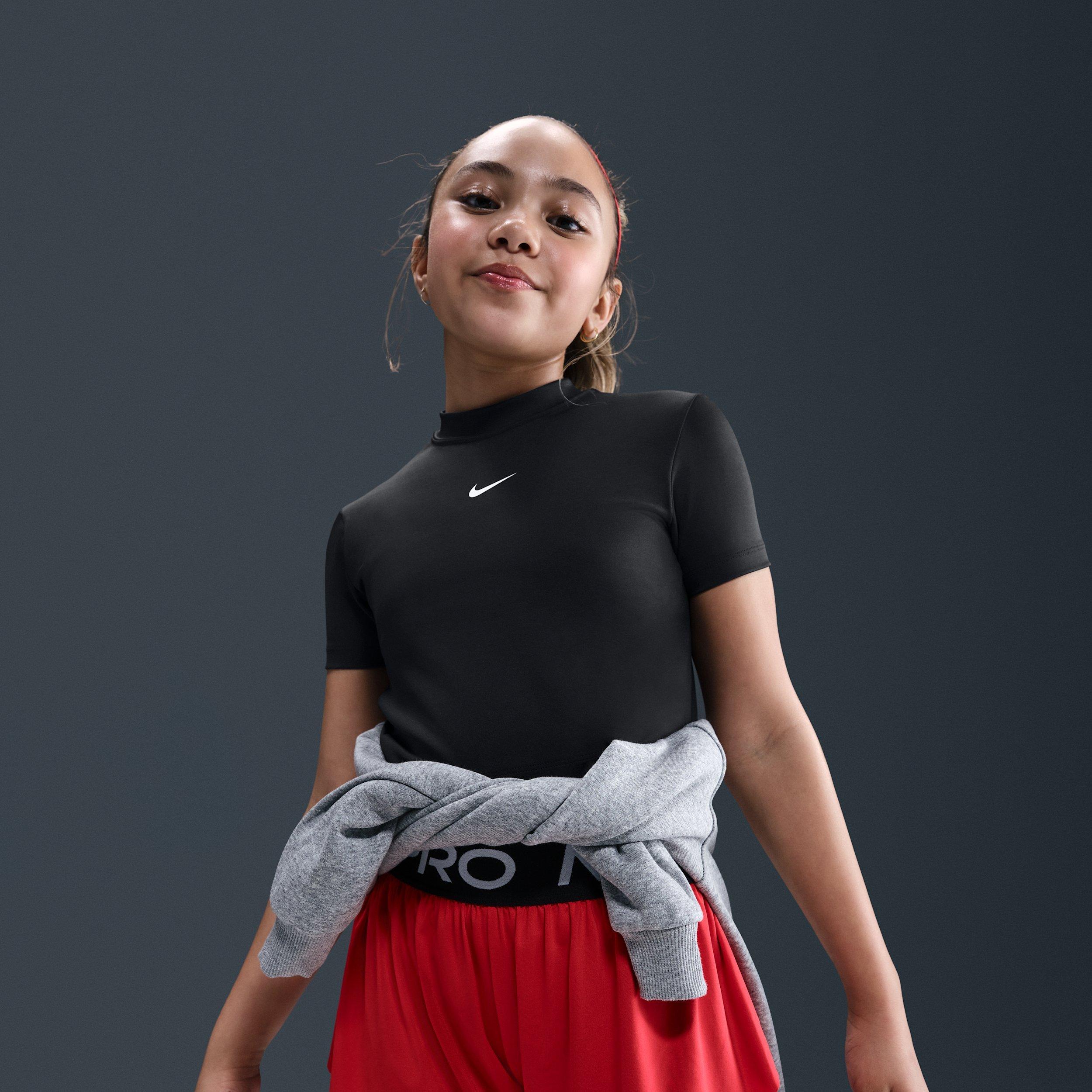 Nike Pro Dri-FIT Short Sleeve Big Girls' Black Top