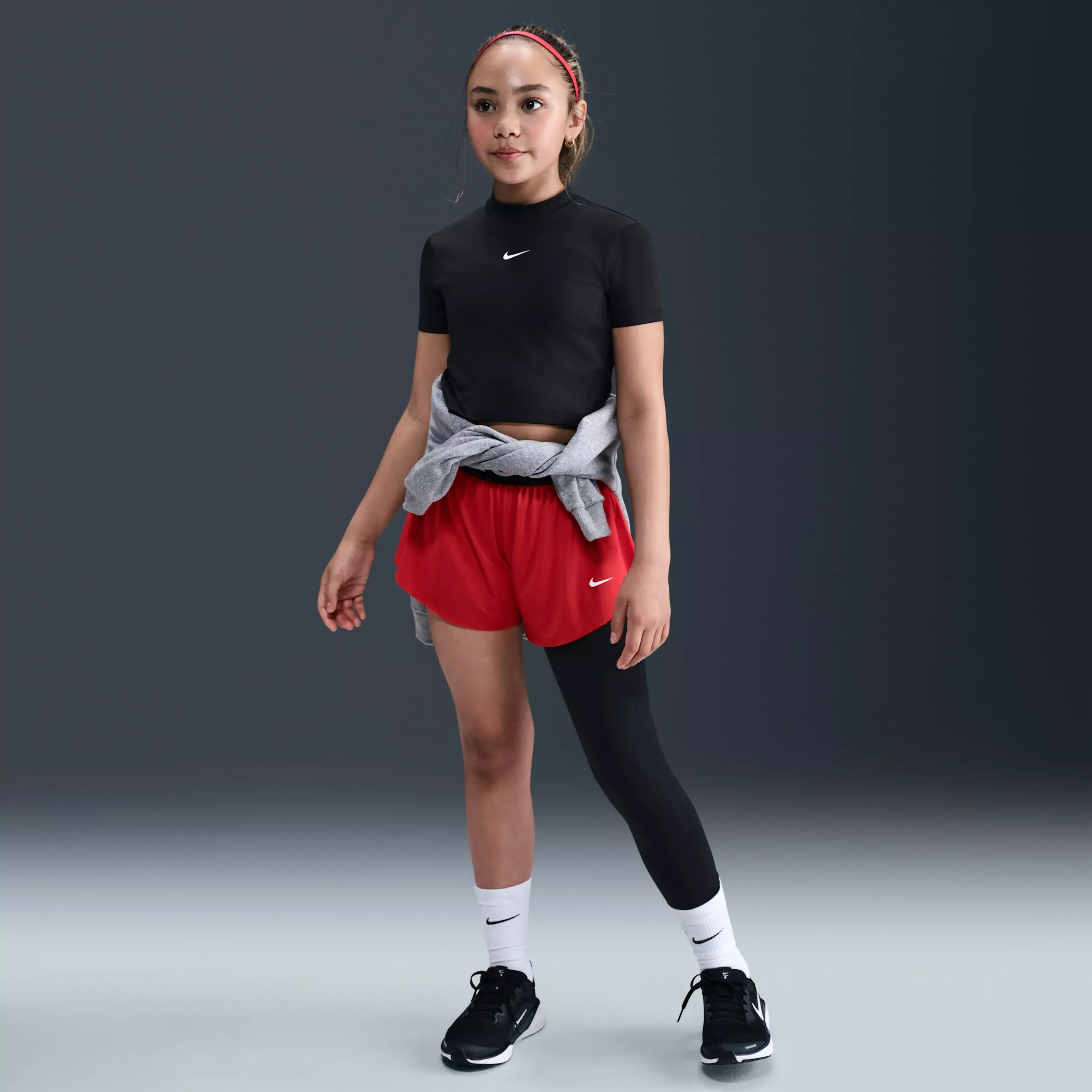 Nike Big Girls' Pro Dri-FIT Short Sleeve Top - Black - BLACK