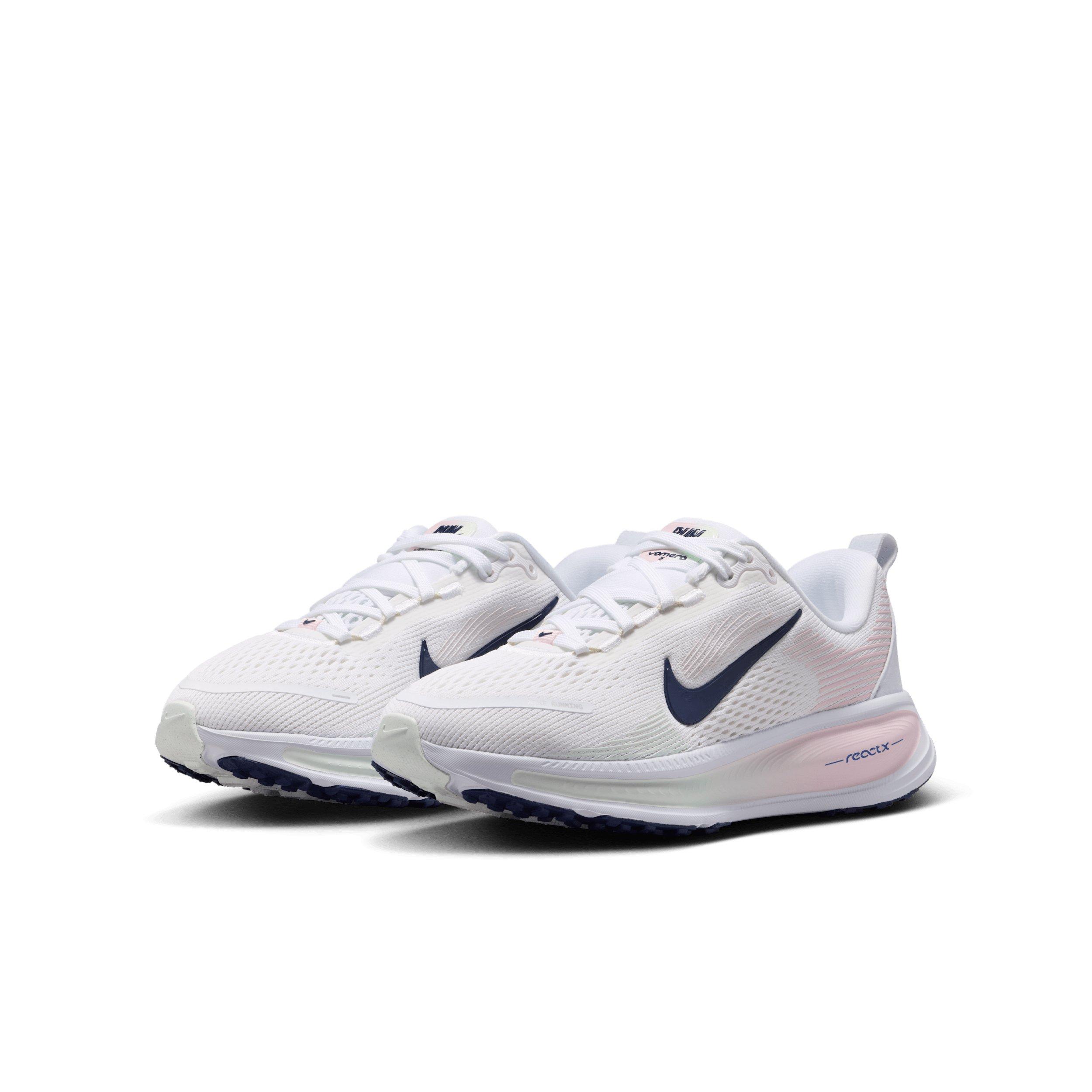 Nike Vomero 18 "White/Football Grey/Barely Green/Midnight Navy" Grade School Girls' Running Shoe - WHITE/GREY/GREEN/NAVY Thumbnail View 3