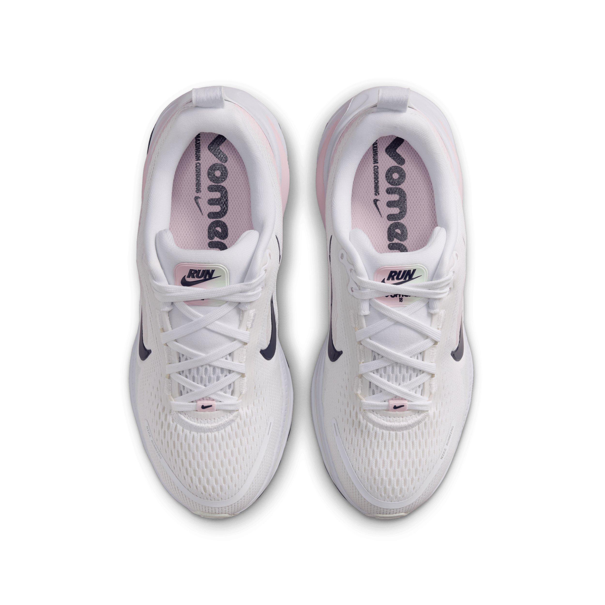 Nike Vomero 18 "White/Football Grey/Barely Green/Midnight Navy" Grade School Girls' Running Shoe - WHITE/GREY/GREEN/NAVY Thumbnail View 4