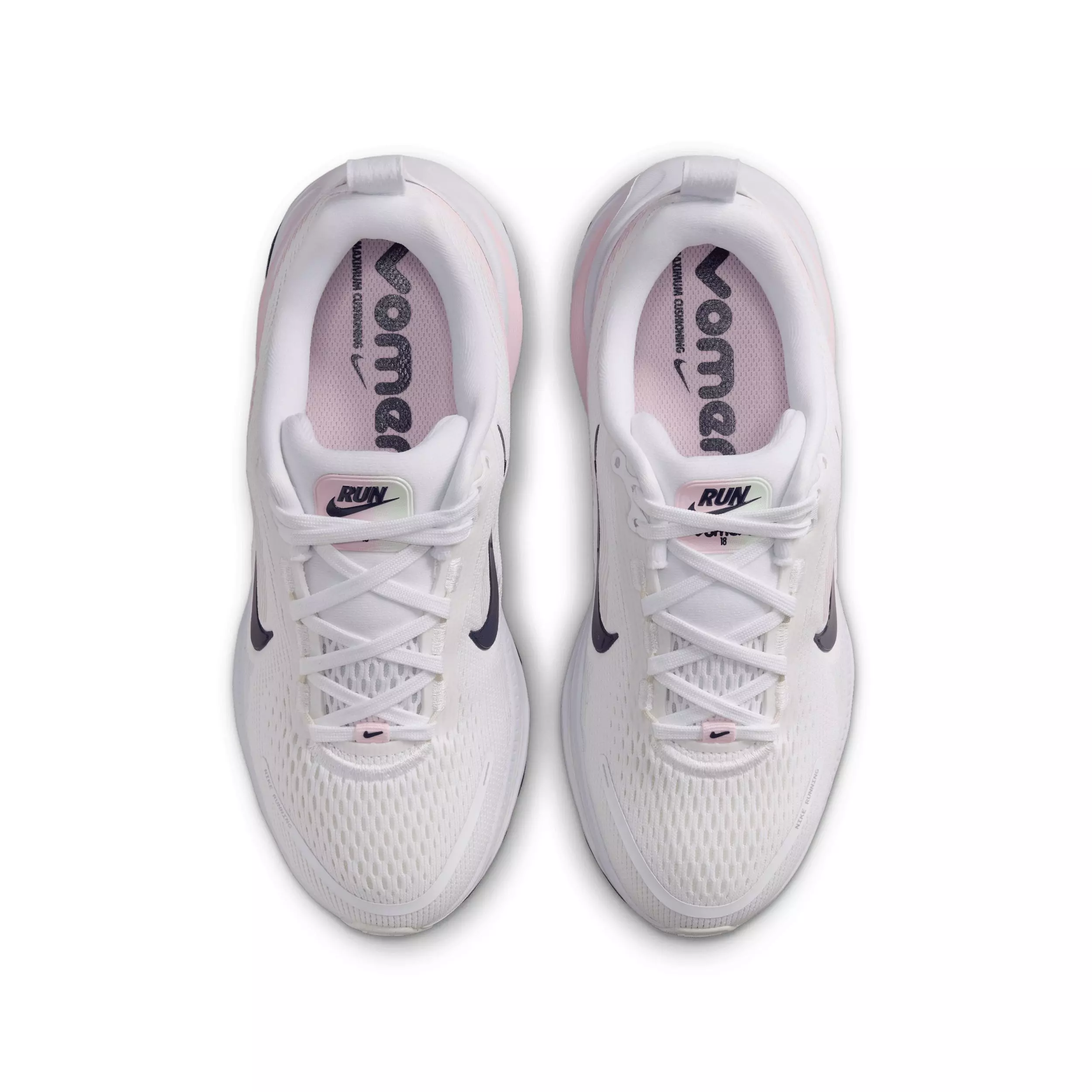 Nike Vomero 18 "White/Football Grey/Barely Green/Midnight Navy" Grade School Girls' Running Shoe - WHITE/GREY/GREEN/NAVY