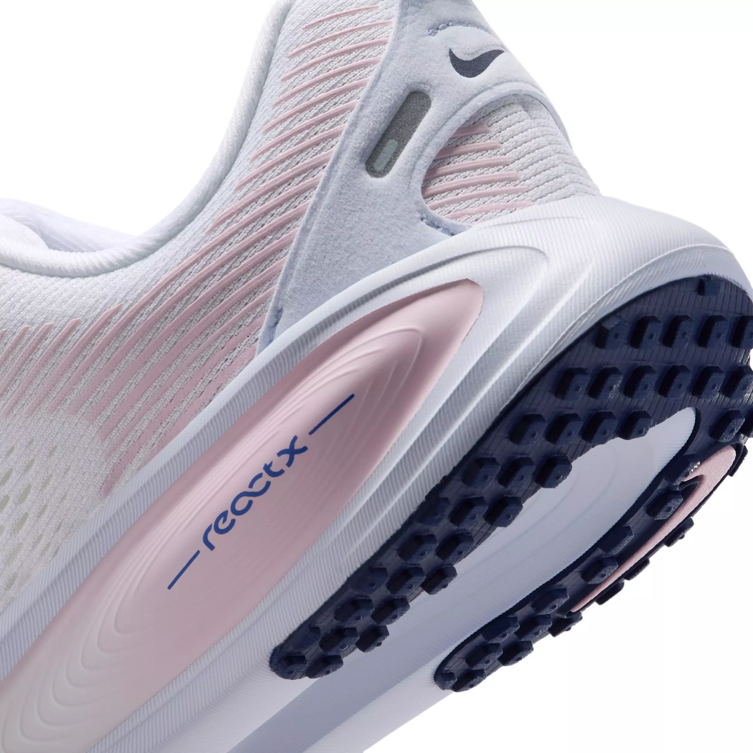 Nike Vomero 18 "White/Football Grey/Barely Green/Midnight Navy" Grade School Girls' Running Shoe - WHITE/GREY/GREEN/NAVY