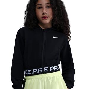 Nike Big Girls' Pro Fleece Dri-FIT Full Zip Hooded Jacket - Black