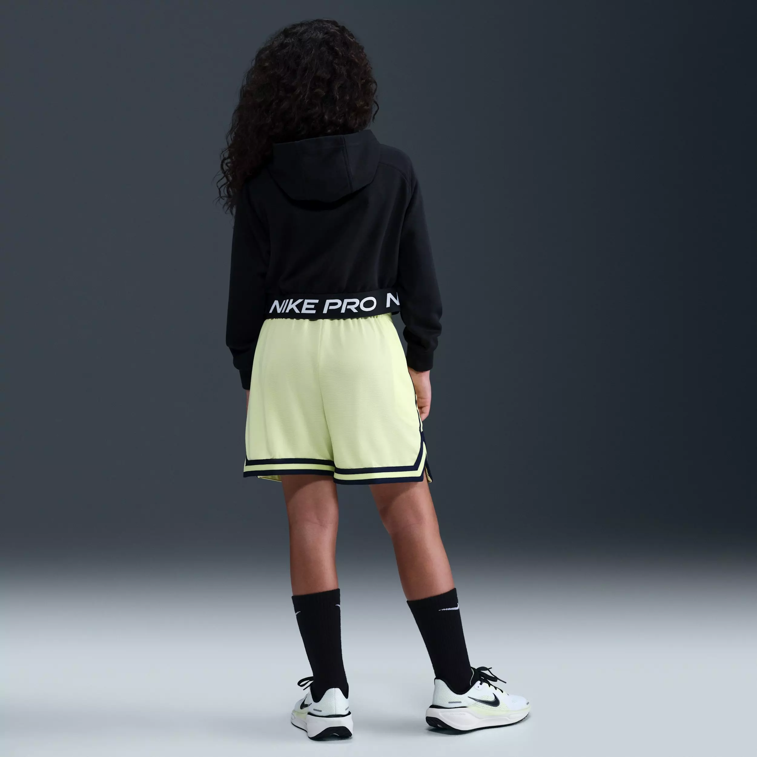 Nike Big Girls' Pro Fleece Dri-FIT Full Zip Hooded Jacket - Black - BLACK