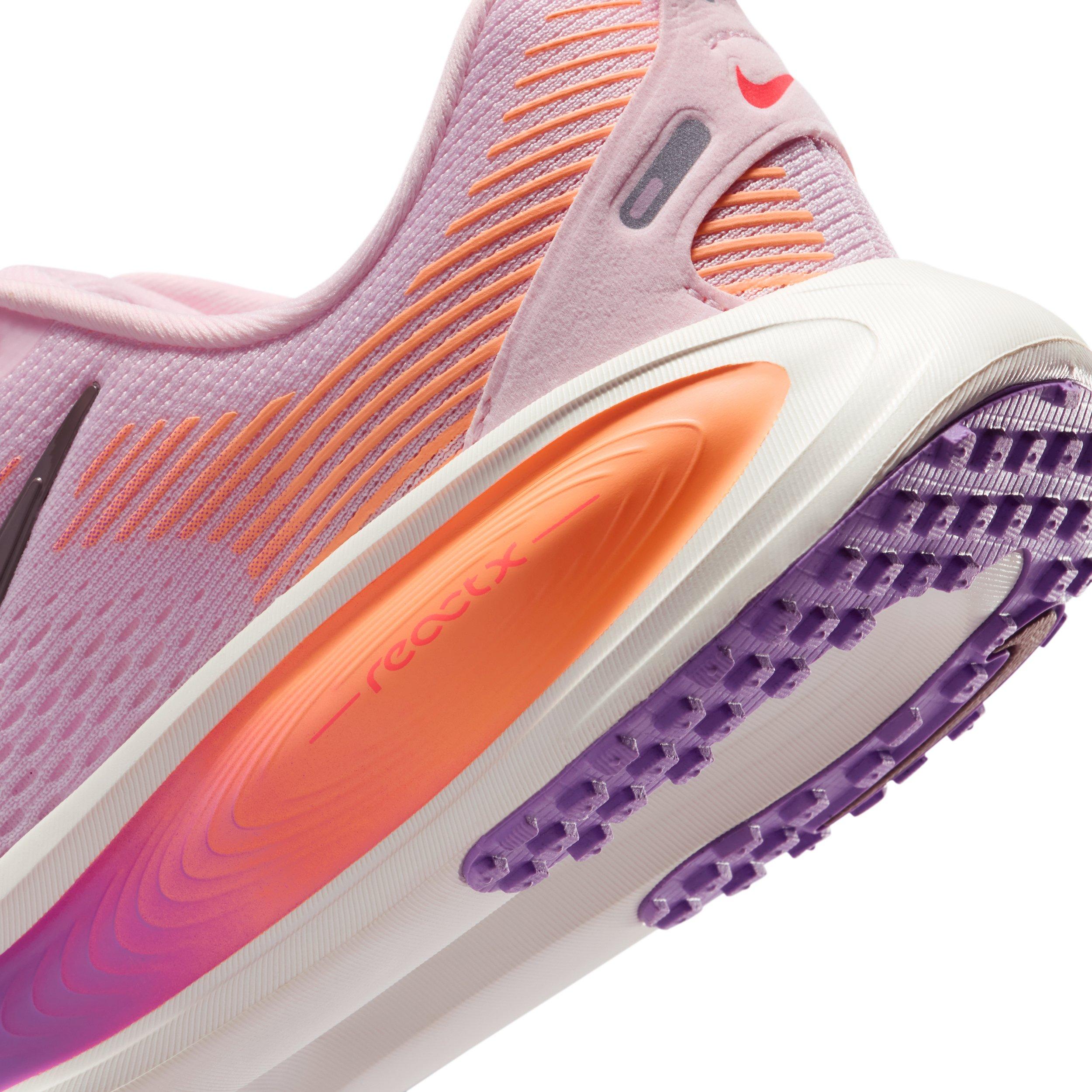 Nike Vomero 18 "Pink Foam/Bright Violet/Sail/Tattoo" Grade School Girls' Running Shoe - PINK/VIOLET/SAIL/TATTOO Thumbnail View 8